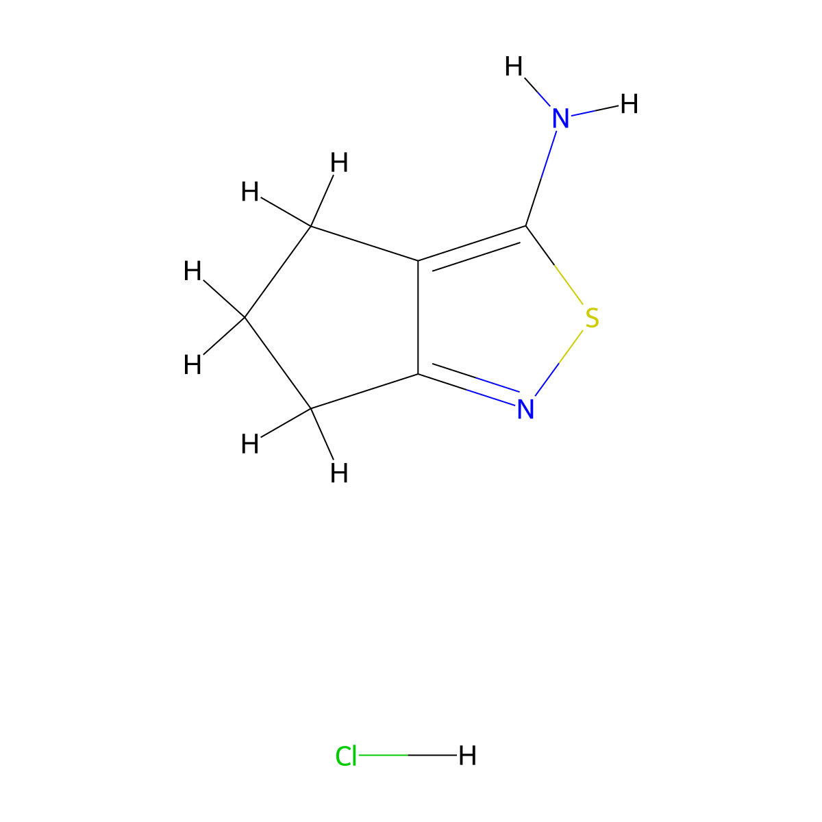 5,6-dihydro-4H-cyclopenta[c]isothiazol-3-amine hydrochloride molecular structure, CAS 1365965-56-5