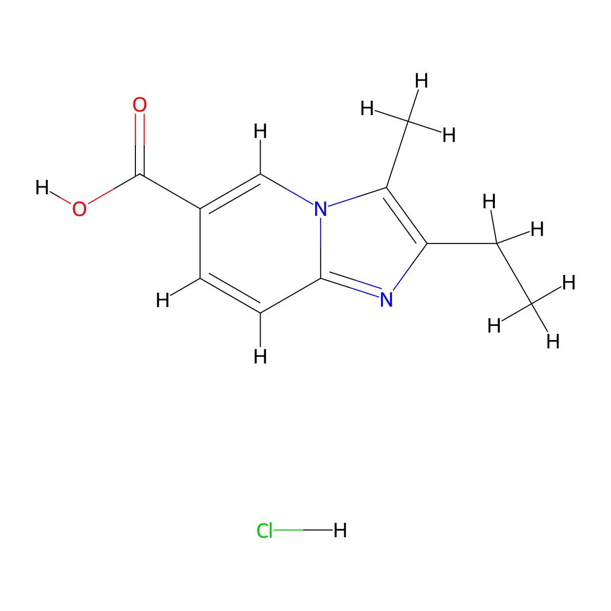 2-Ethyl-3-methylimidazo[1,2-a]pyridine-6-carboxylic acid hydrochloride molecular structure, CAS 1365966-39-7