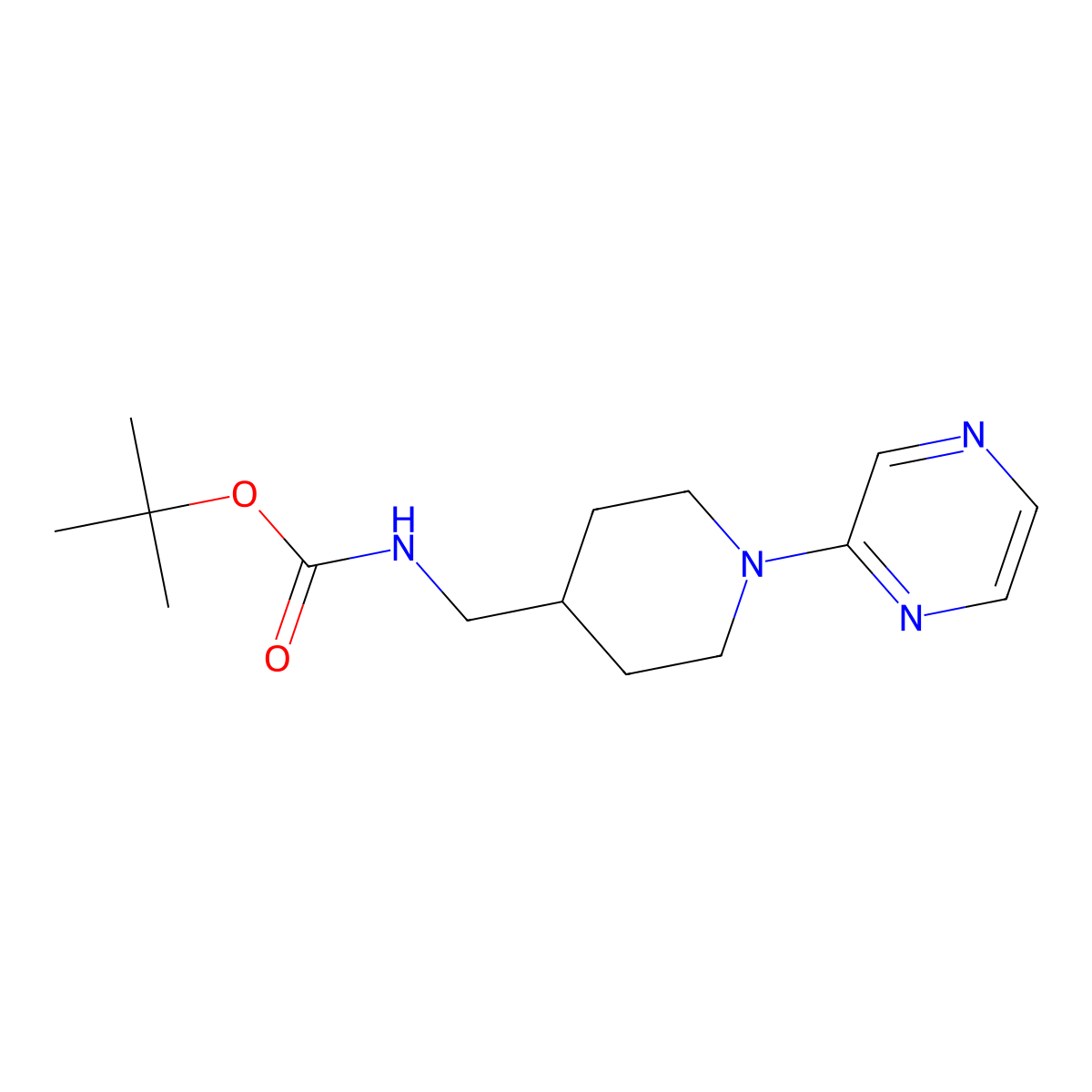 tert-Butyl N-[1-(pyrazin-2-yl)piperidin-4-yl]methylcarbamate molecular structure, CAS 1365968-55-3
