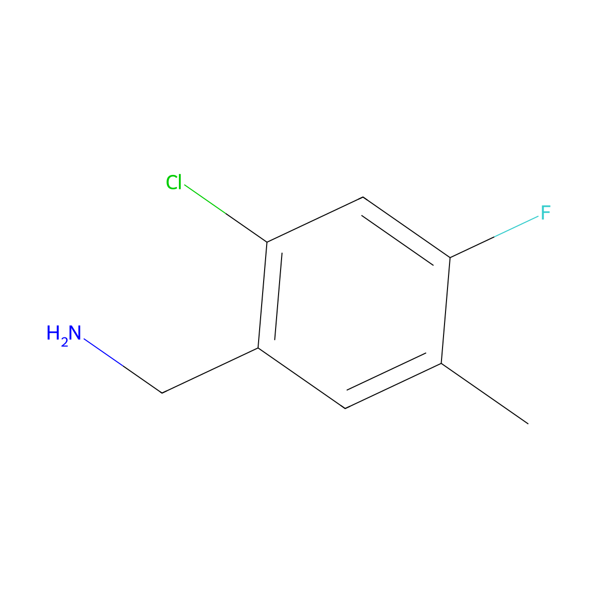 (2-Chloro-4-fluoro-5-methylphenyl)methanamine molecular structure, CAS 1365968-65-5