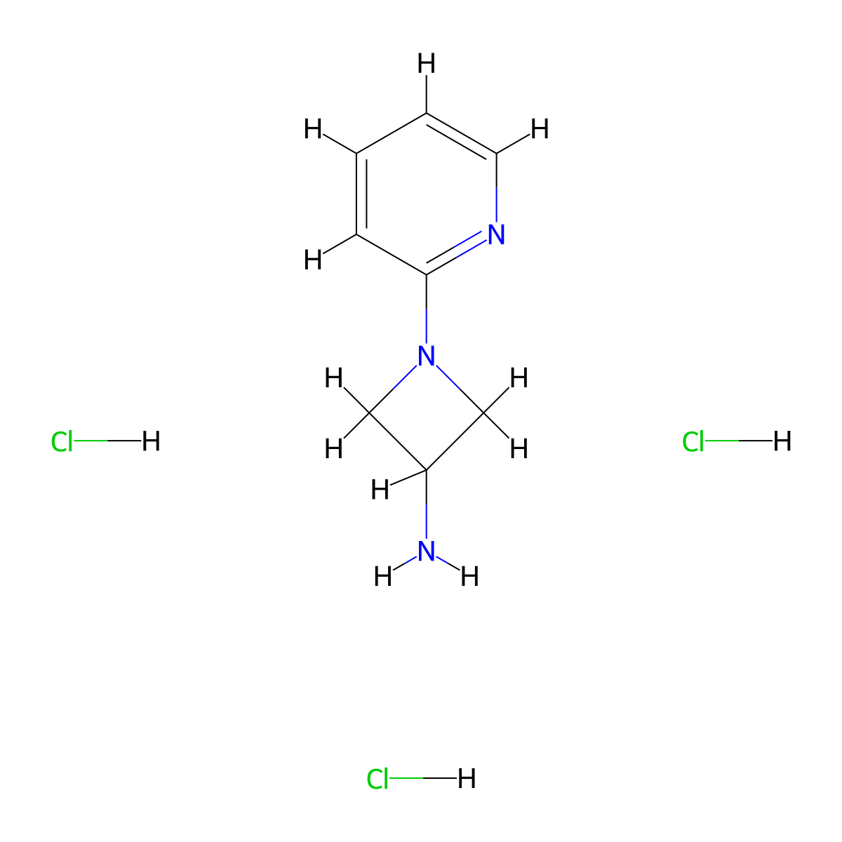 1-(Pyridin-2-yl)azetidin-3-amine trihydrochloride molecular structure, CAS 1365968-67-7