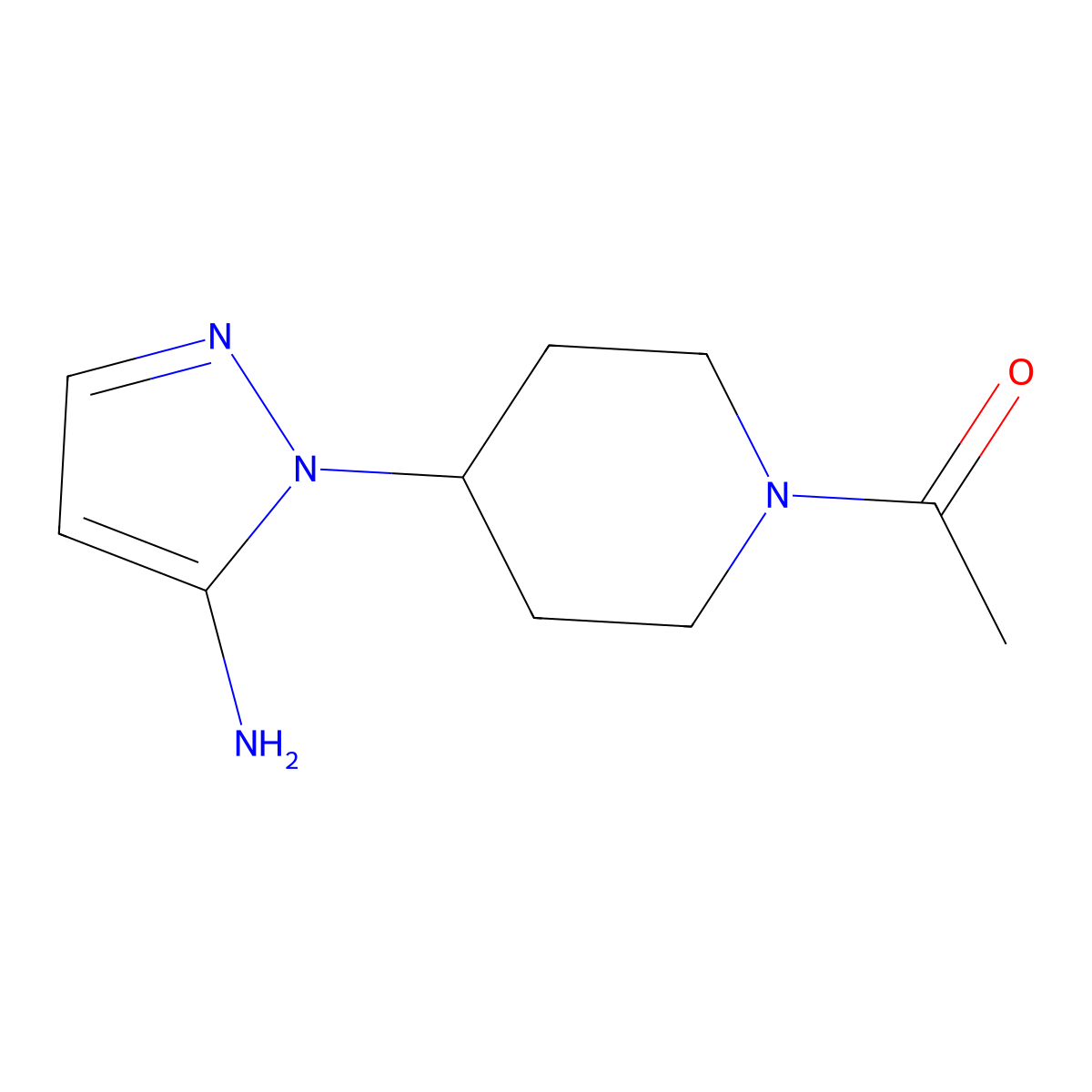 1-[4-(5-Amino-1H-pyrazol-1-yl)piperidin-1-yl]ethan-1-one molecular structure, CAS 1365969-11-4