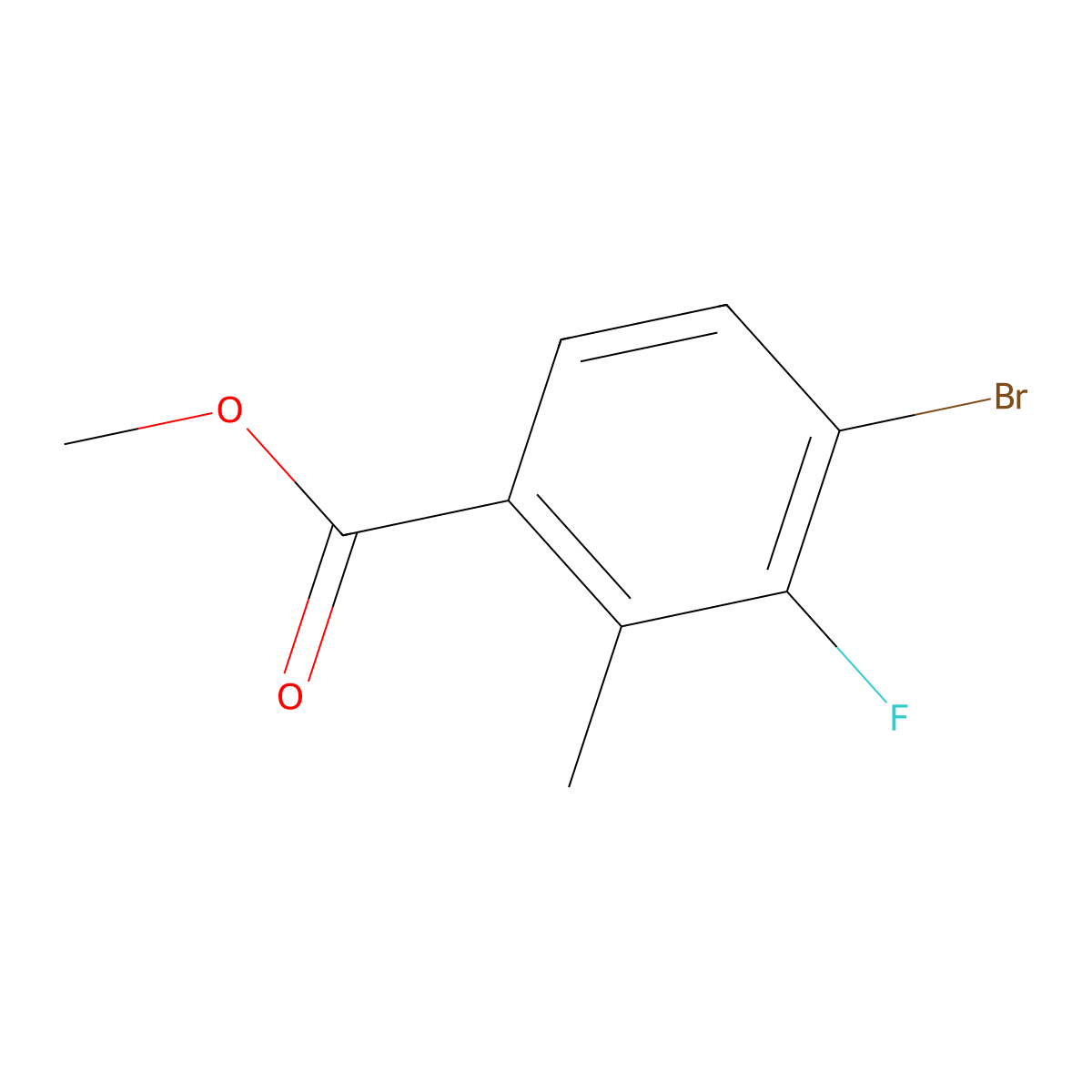 Methyl 4-Bromo-3-fluoro-2-methylbenzoate molecular structure, CAS 1365969-22-7