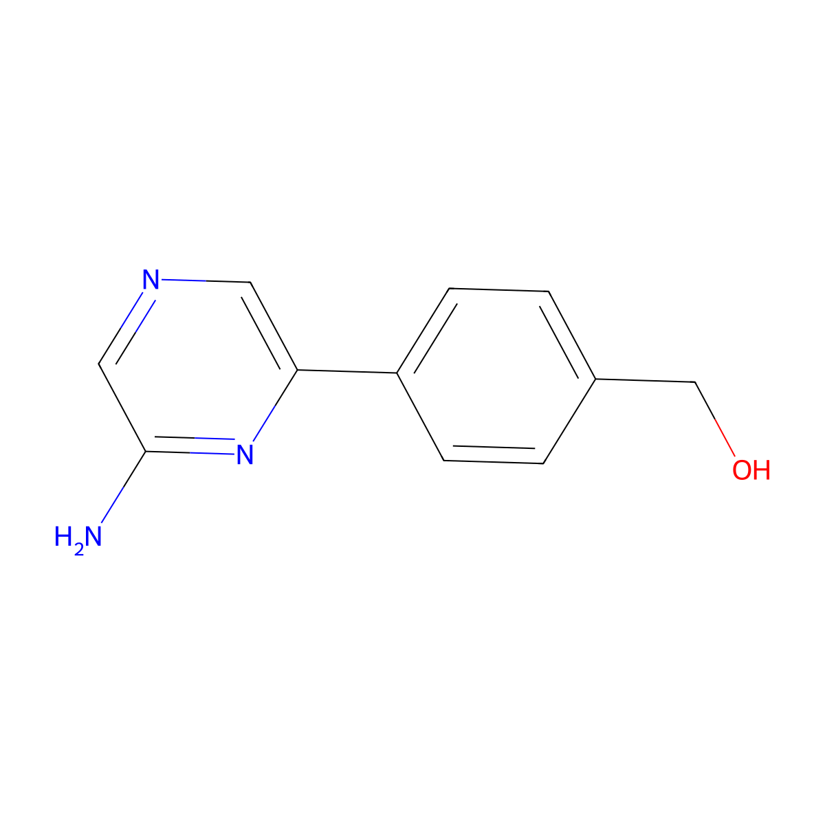 (4-(6-Aminopyrazin-2-yl)phenyl)methanol molecular structure, CAS 1365969-34-1