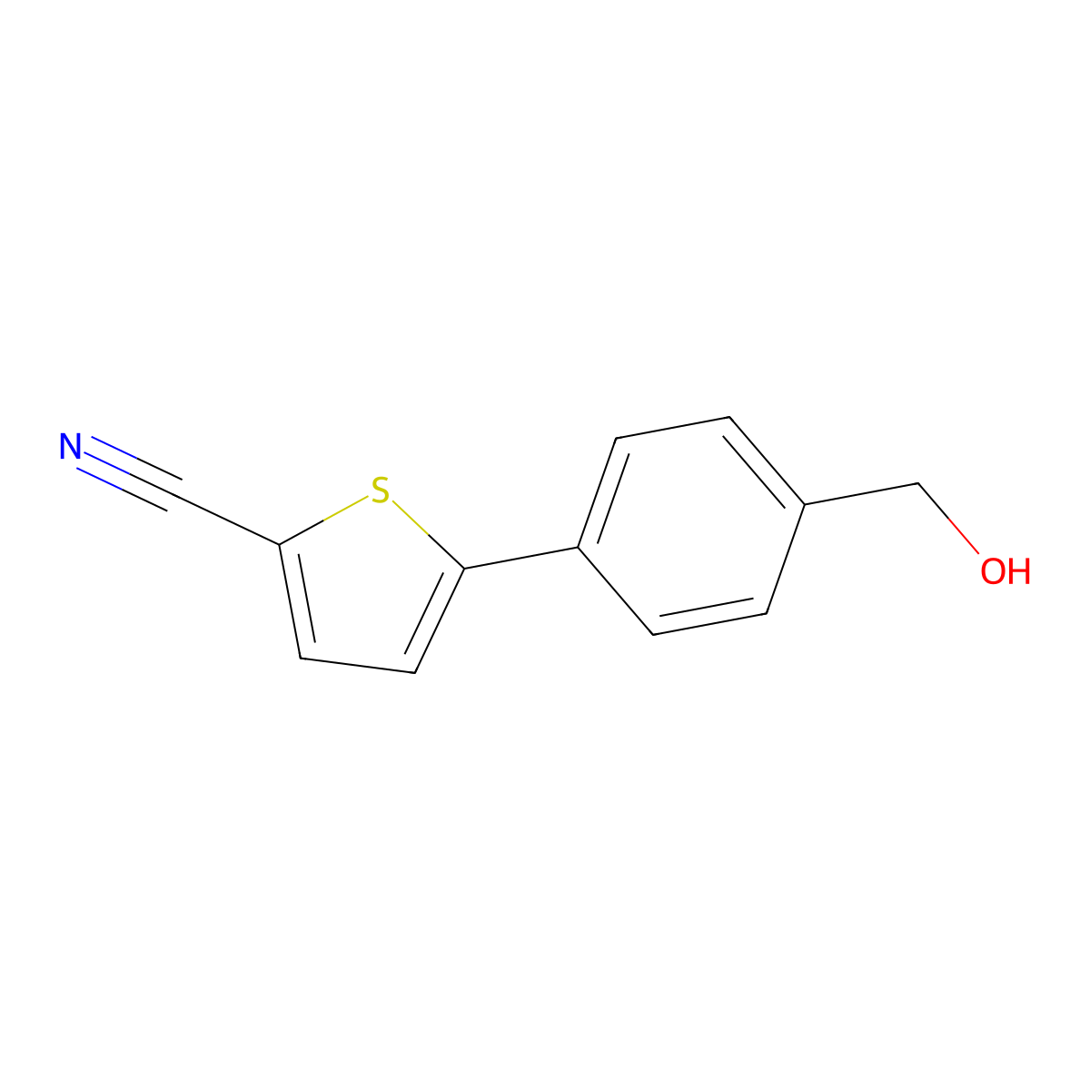 5-(4-(Hydroxymethyl)phenyl)thiophene-2-carbonitrile molecular structure, CAS 1365969-46-5
