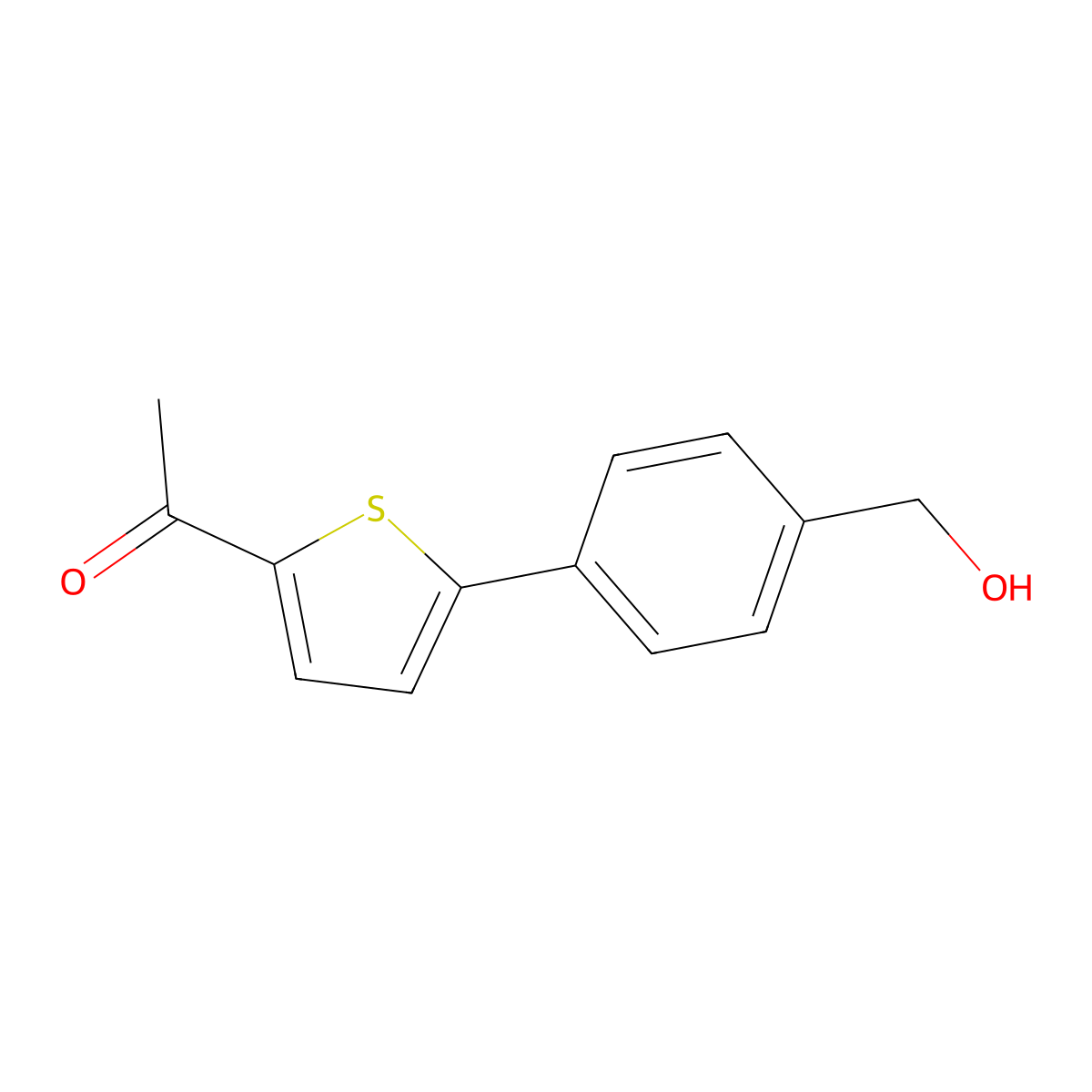 1-(5-(4-(Hydroxymethyl)phenyl)thiophen-2-yl)ethanone molecular structure, CAS 1365969-50-1