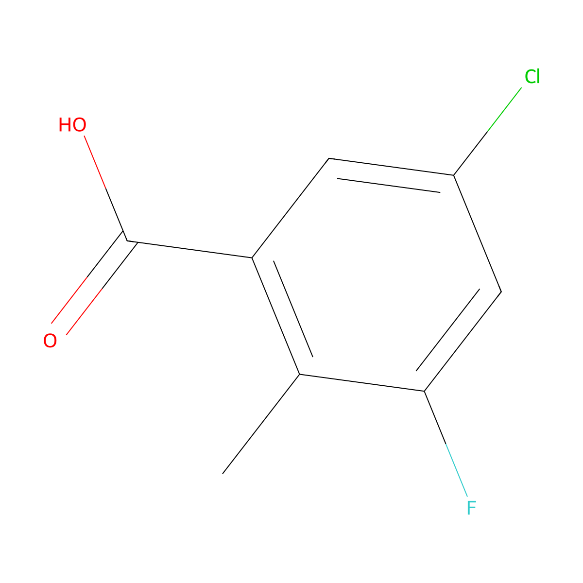 5-Chloro-3-fluoro-2-methylbenzoic acid molecular structure, CAS 1365969-71-6