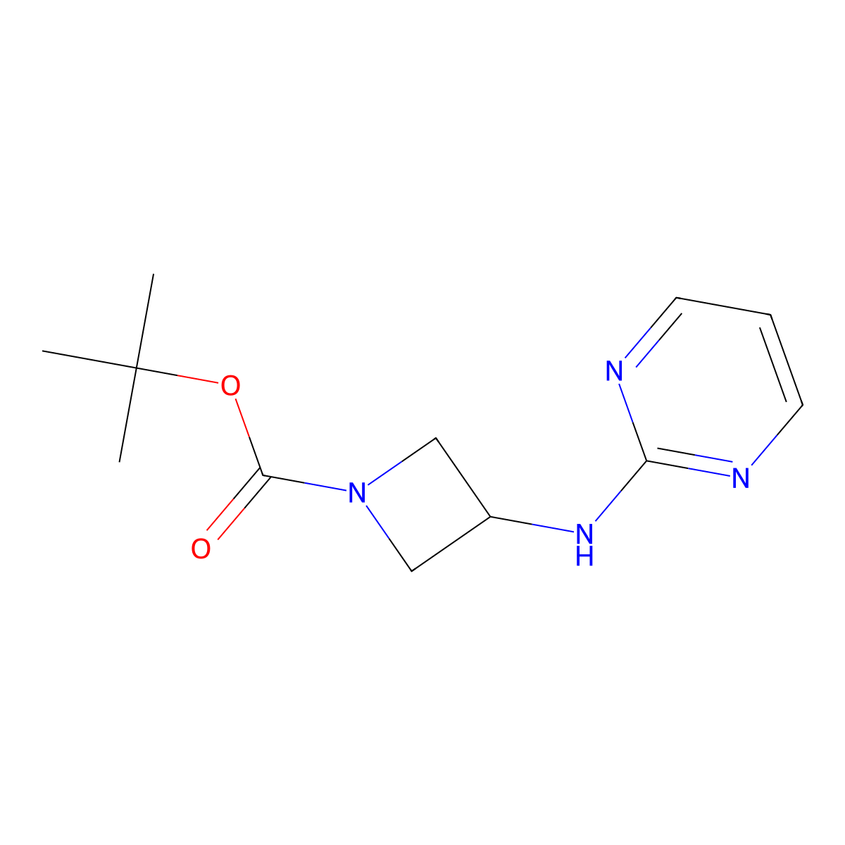 tert-Butyl 3-(pyrimidin-2-ylamino)azetidine-1-carboxylate molecular structure, CAS 1365969-81-8