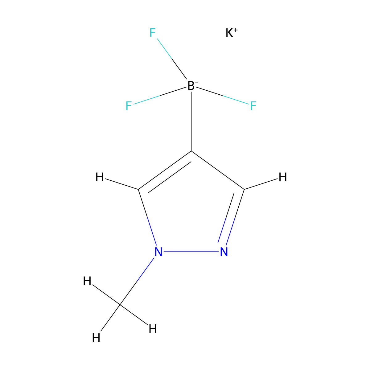 potassium trifluoro(1-methyl-1H-pyrazol-4-yl)boranuide molecular structure, CAS 1365970-36-0