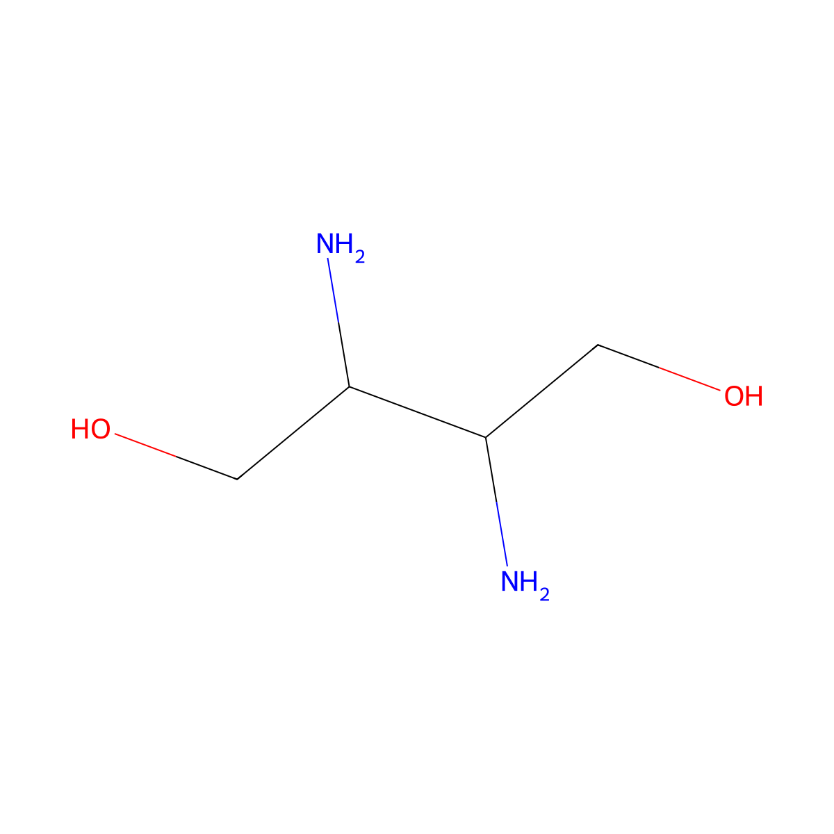 (2R,3R)-2,3-Diaminobutane-1,4-diol molecular structure, CAS 136598-06-6