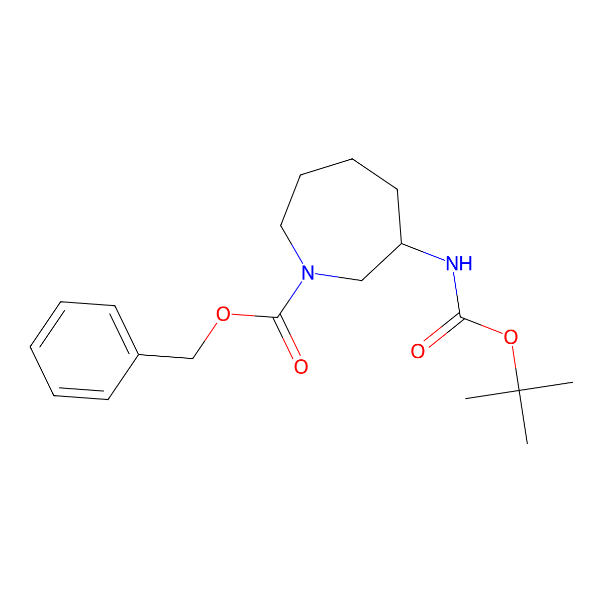 Benzyl (R)-3-((tert-butoxycarbonyl)amino)azepane-1-carboxylate molecular structure, CAS 1365983-26-1