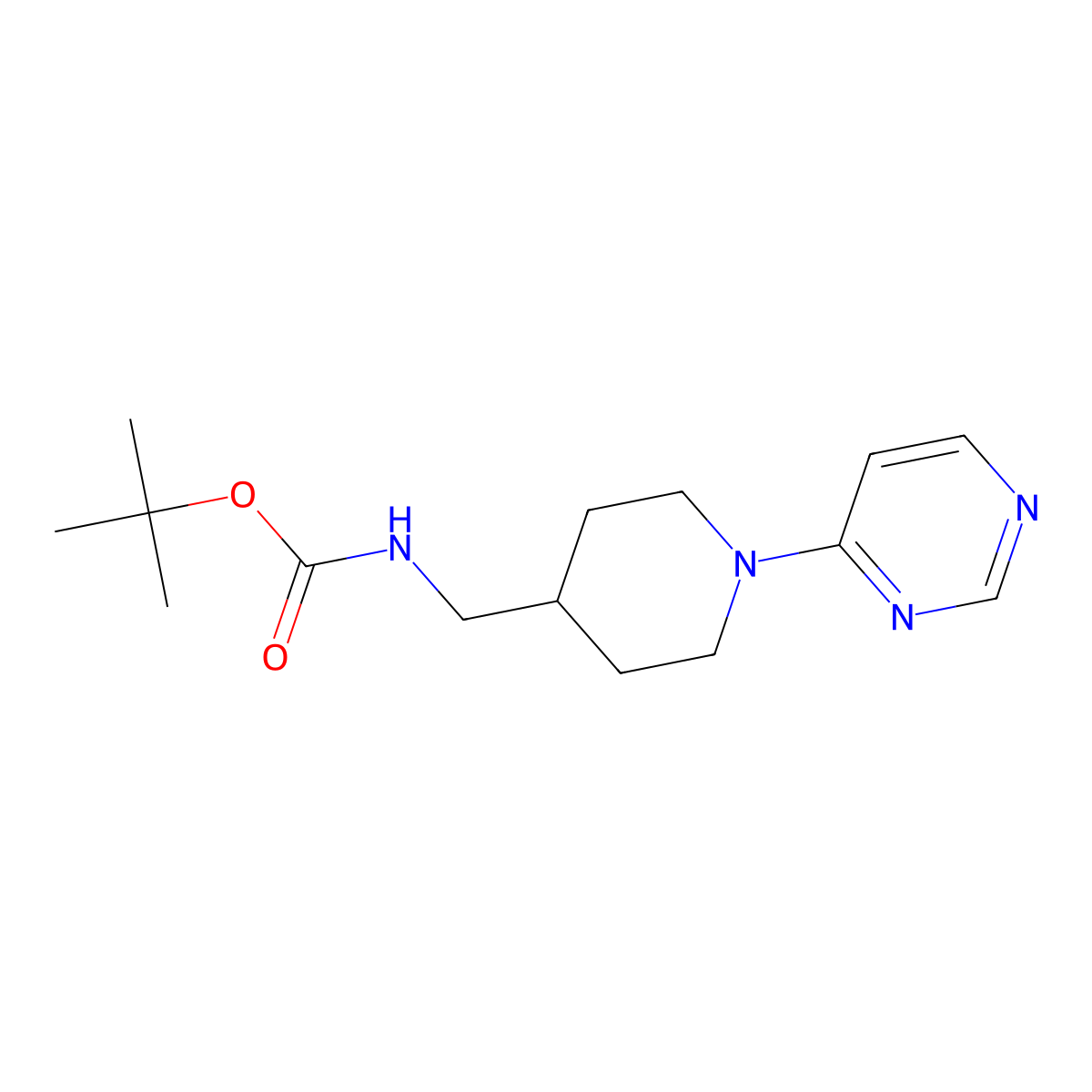 tert-Butyl N-[1-(pyrimidin-4-yl)piperidin-4-yl]methylcarbamate molecular structure, CAS 1365988-01-7