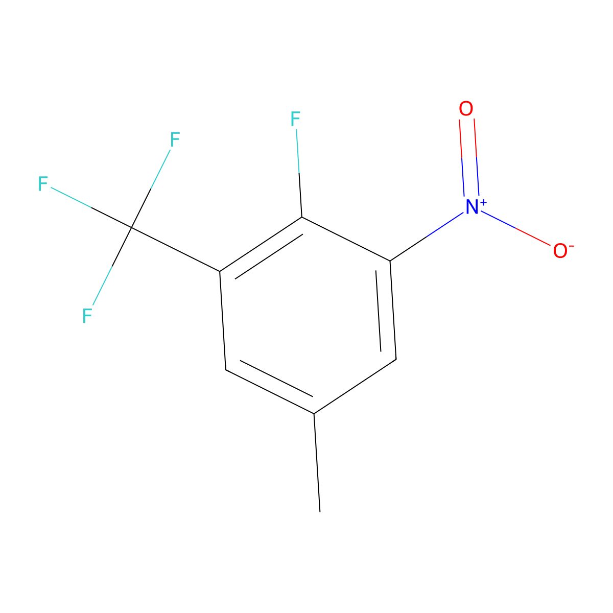 2-Fluoro-5-methyl-1-nitro-3-(trifluoromethyl)benzene molecular structure, CAS 1365988-07-3