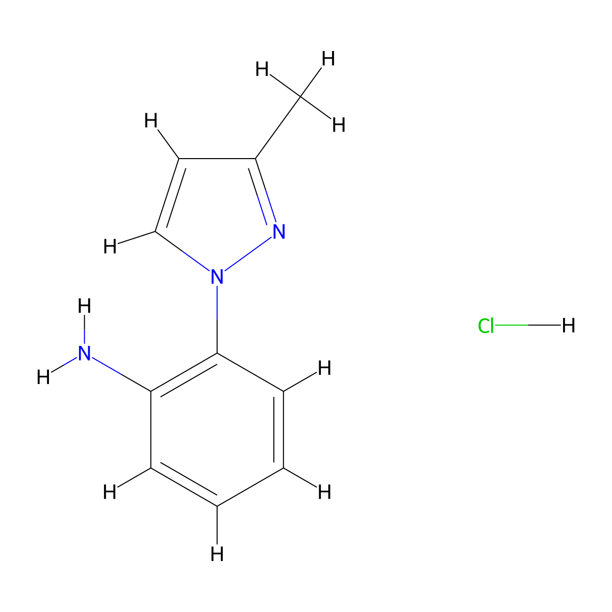 2-(3-Methyl-1H-pyrazol-1-yl)aniline hydrochloride molecular structure, CAS 1365988-08-4