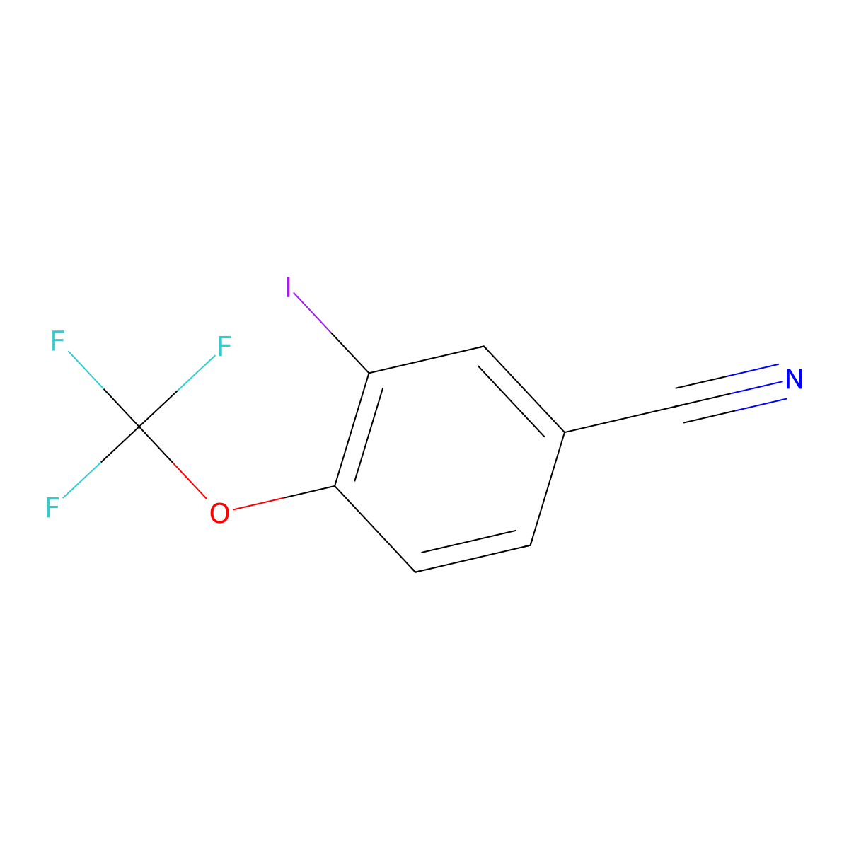 3-Iodo-4-(trifluoromethoxy)benzonitrile molecular structure, CAS 1365988-15-3