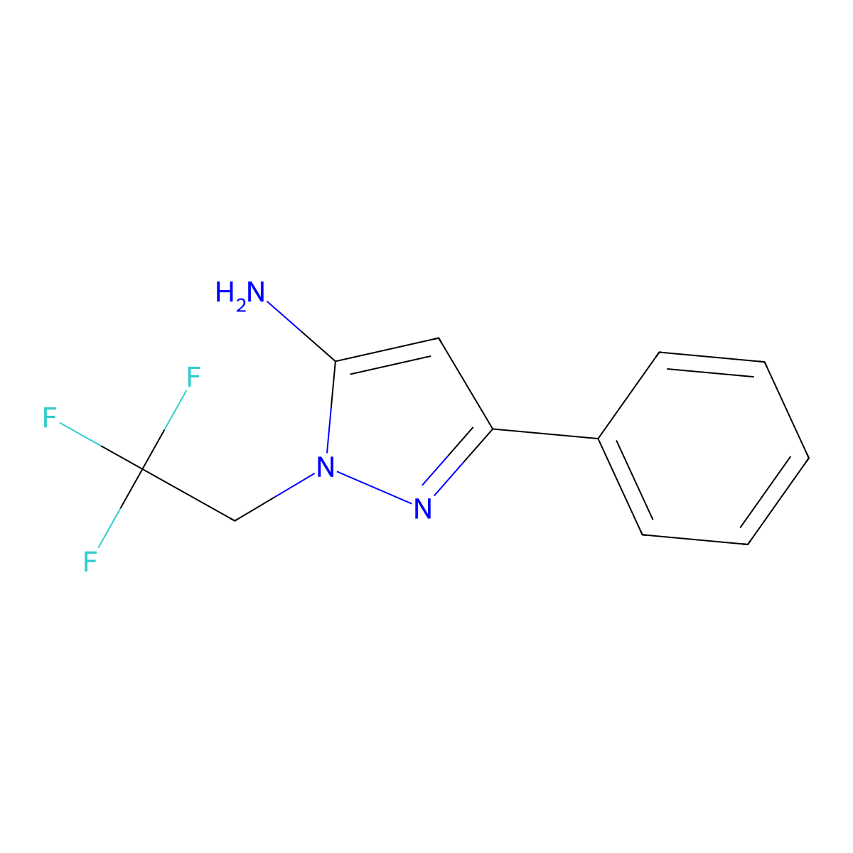 3-Phenyl-1-(2,2,2-trifluoroethyl)-1H-pyrazol-5-amine molecular structure, CAS 1365988-18-6