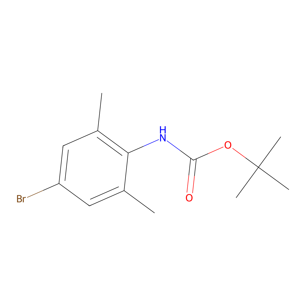 tert-Butyl 4-bromo-2,6-dimethylphenylcarbamate molecular structure, CAS 1365988-24-4