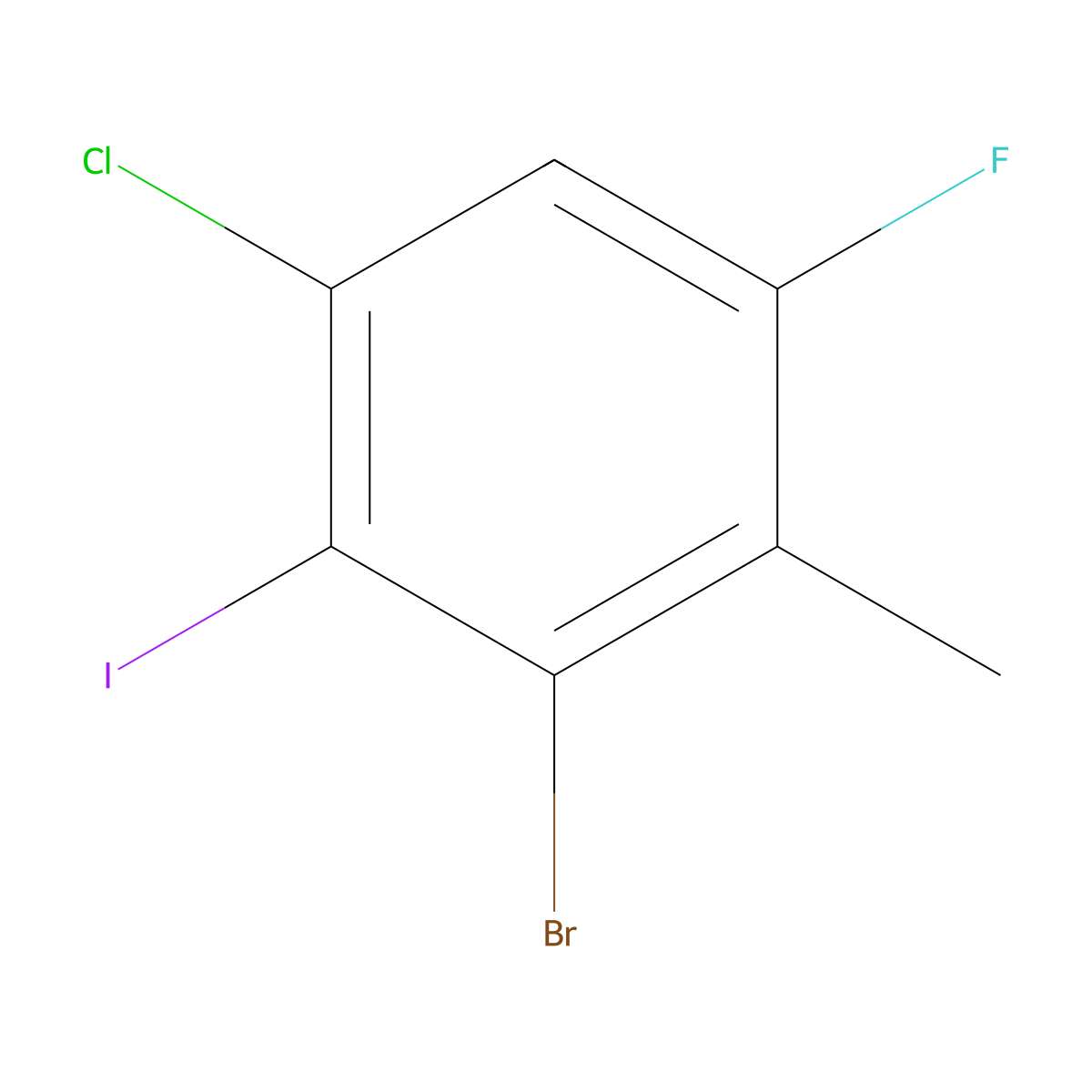 2-Bromo-4-chloro-6-fluoro-3-iodotoluene molecular structure, CAS 1365988-37-9