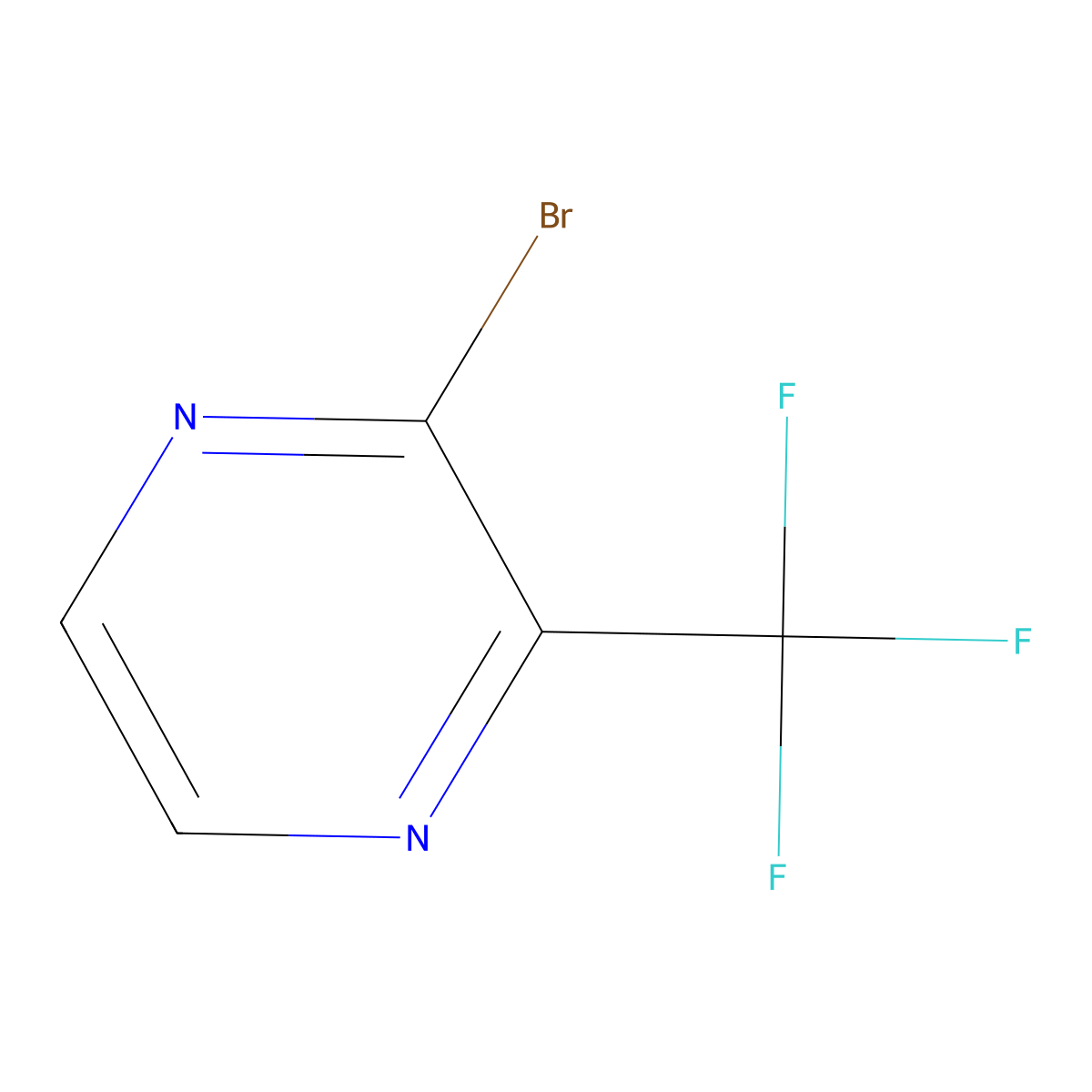 2-Bromo-3-(trifluoromethyl)pyrazine molecular structure, CAS 1365988-38-0