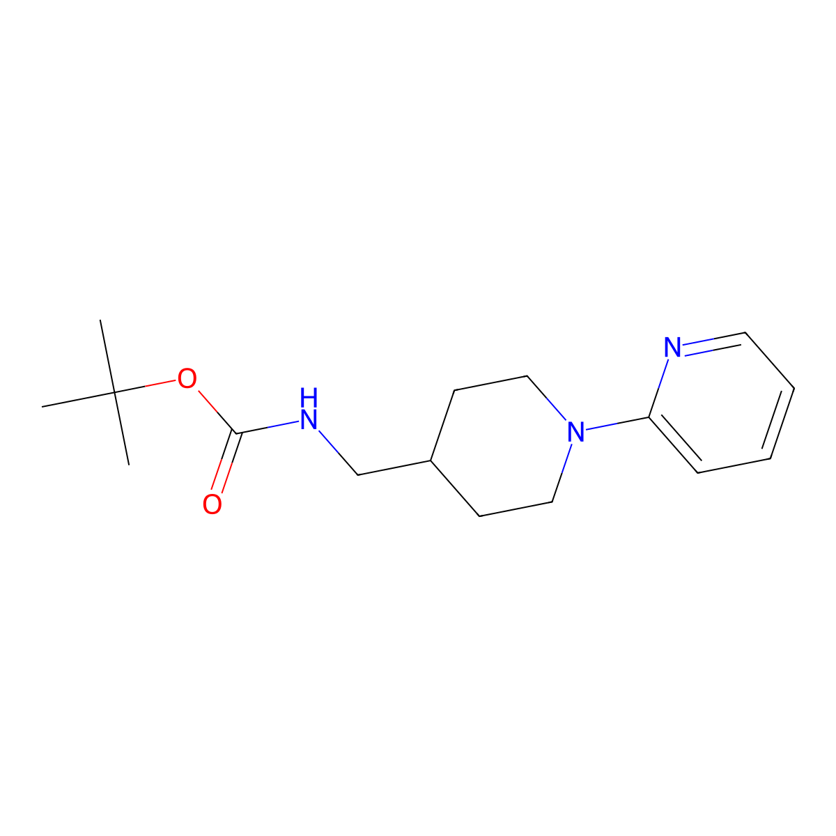 tert-Butyl N-[1-(pyridin-2-yl)piperidin-4-yl]-methylcarbamate molecular structure, CAS 1365988-39-1