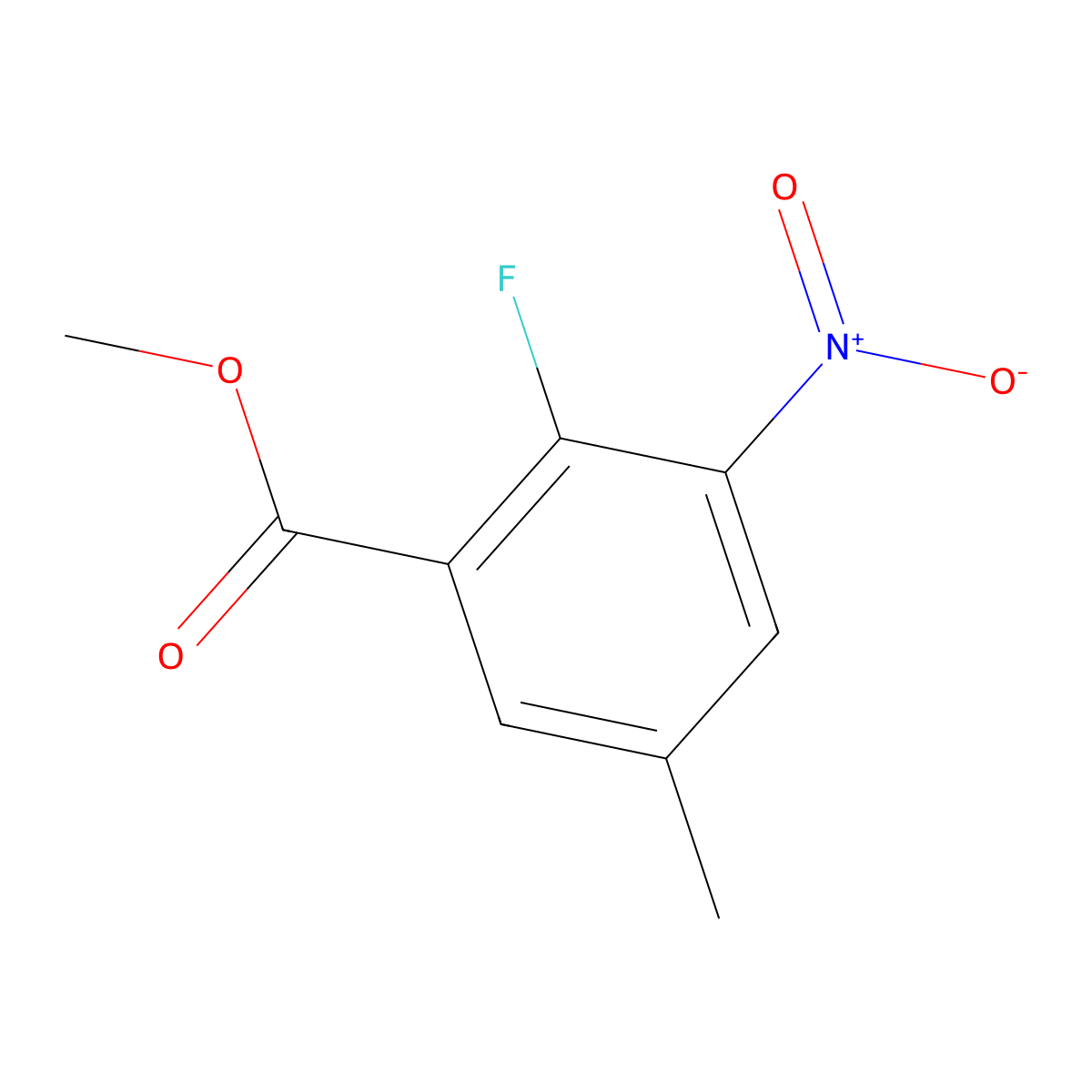Methyl 2-fluoro-5-methyl-3-nitrobenzoate molecular structure, CAS 1365988-42-6