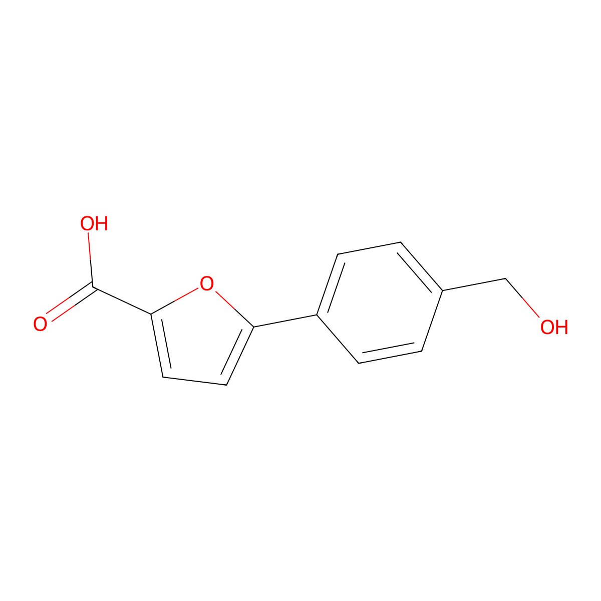 5-(4-(Hydroxymethyl)phenyl)furan-2-carboxylic acid molecular structure, CAS 1365988-43-7