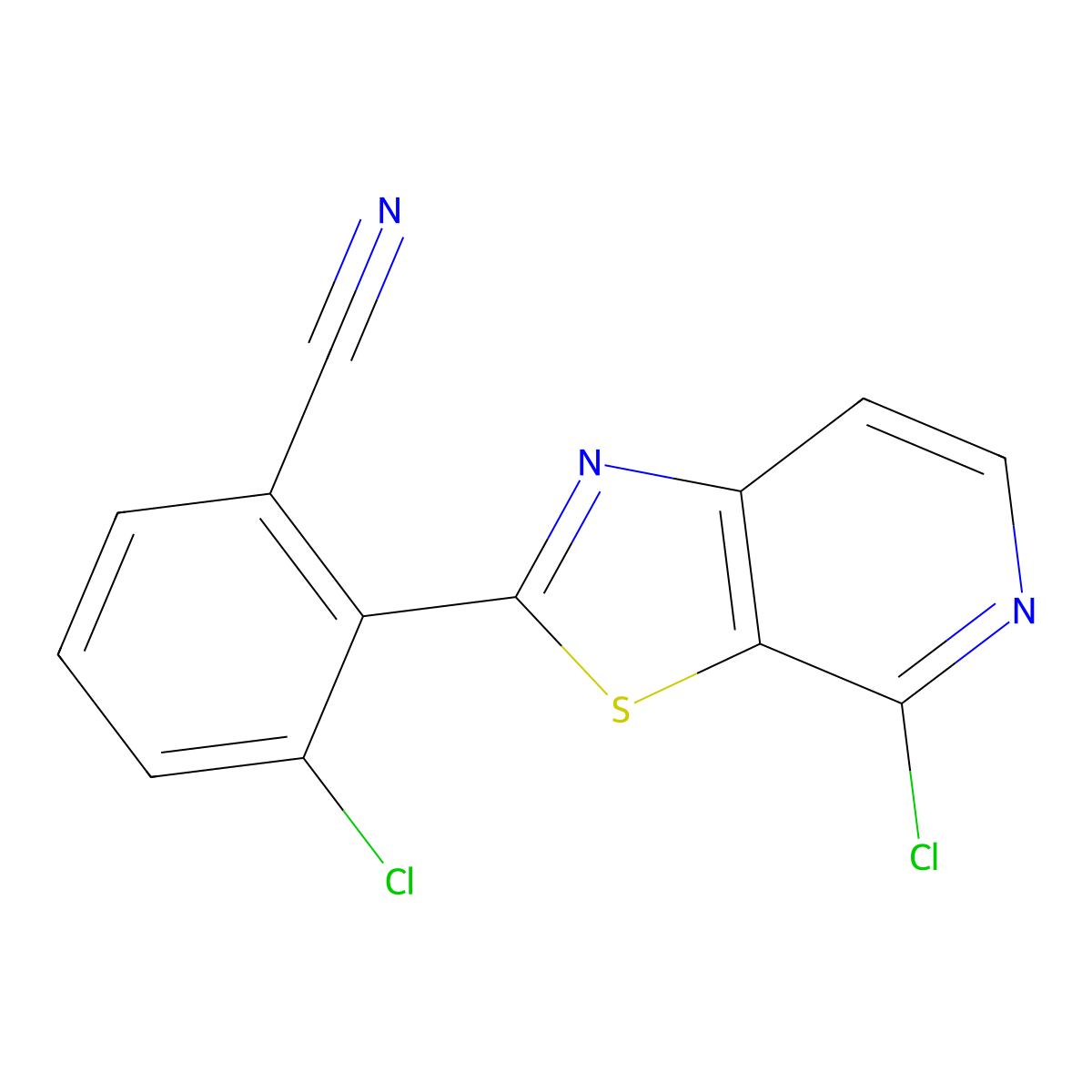 3-Chloro-2-(4-chlorothiazolo[5,4-c]pyridin-2-yl)benzonitrile molecular structure, CAS 1365992-73-9