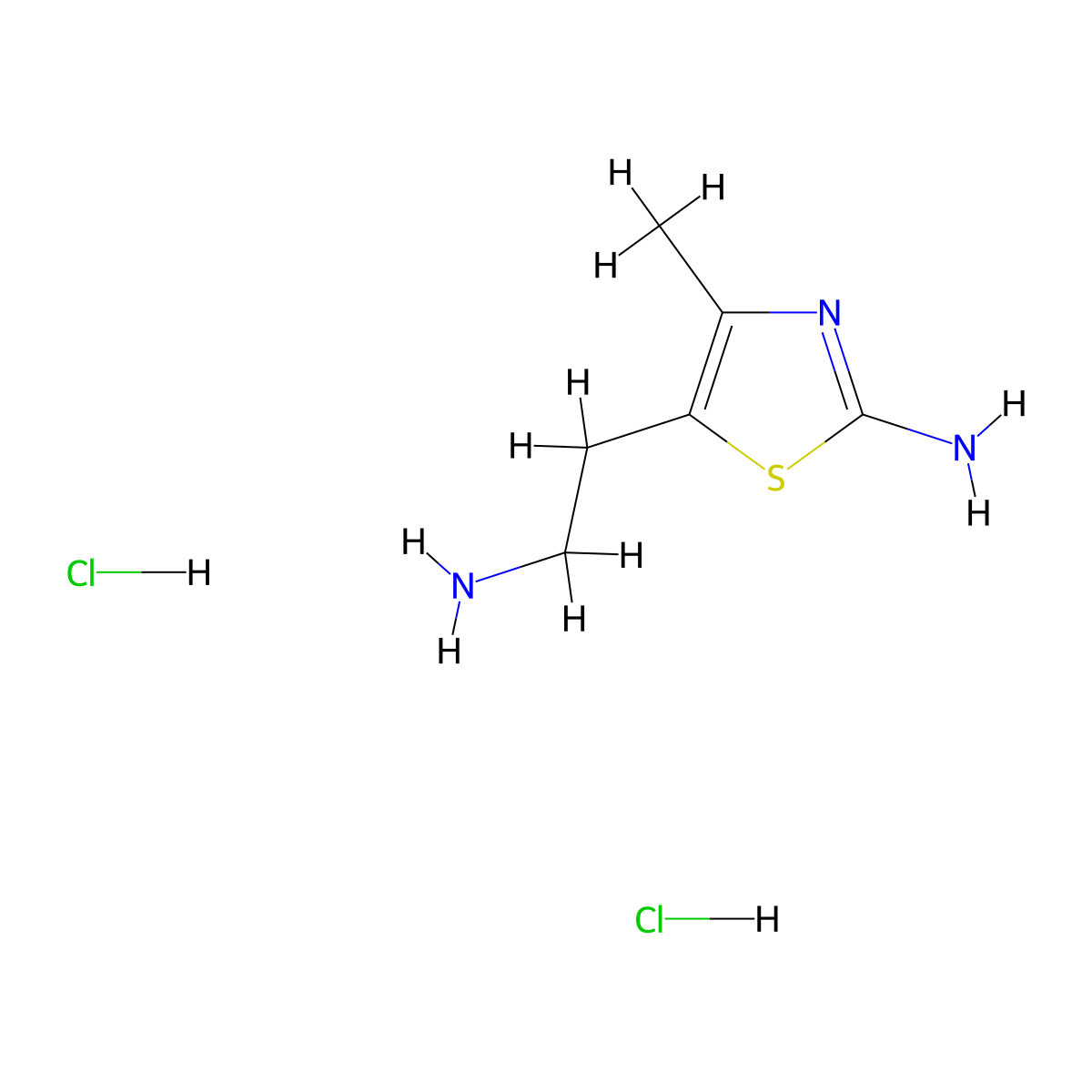 5-(2-Aminoethyl)-4-methyl-1,3-thiazol-2-amine dihydrochloride molecular structure, CAS 136604-58-5