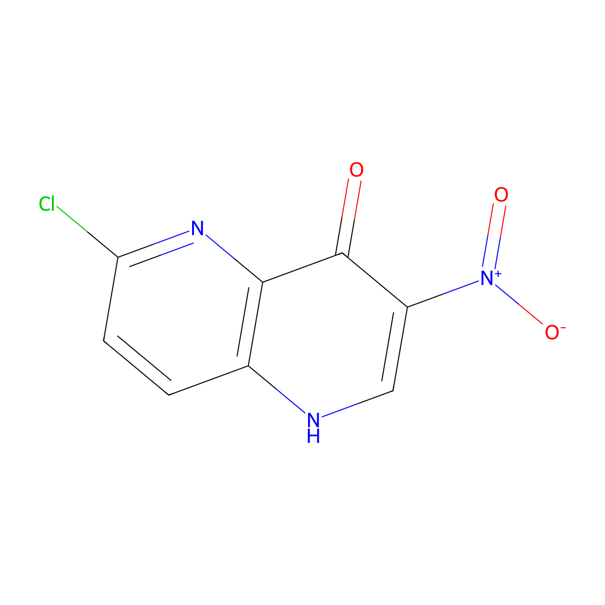 6-Chloro-3-nitro-1,5-naphthyridin-4-ol molecular structure, CAS 1366050-42-1