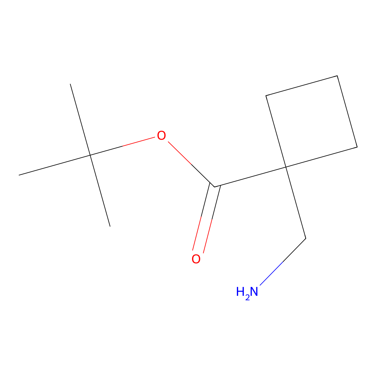 Tert-butyl 1-(aminomethyl)cyclobutane-1-carboxylate molecular structure, CAS 1366068-12-3