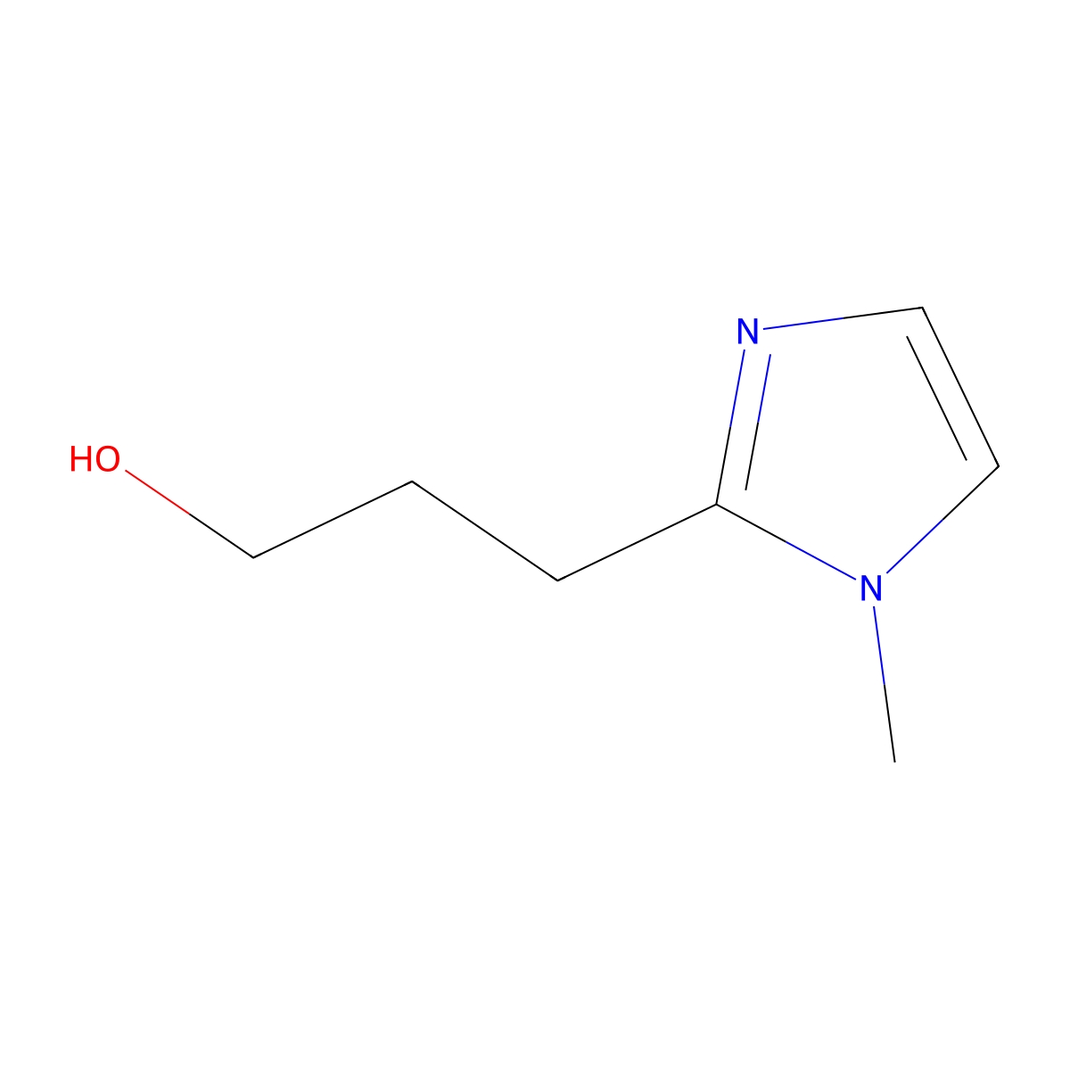3-(1-methyl-1H-imidazol-2-yl)propan-1-ol molecular structure, CAS 136609-58-0