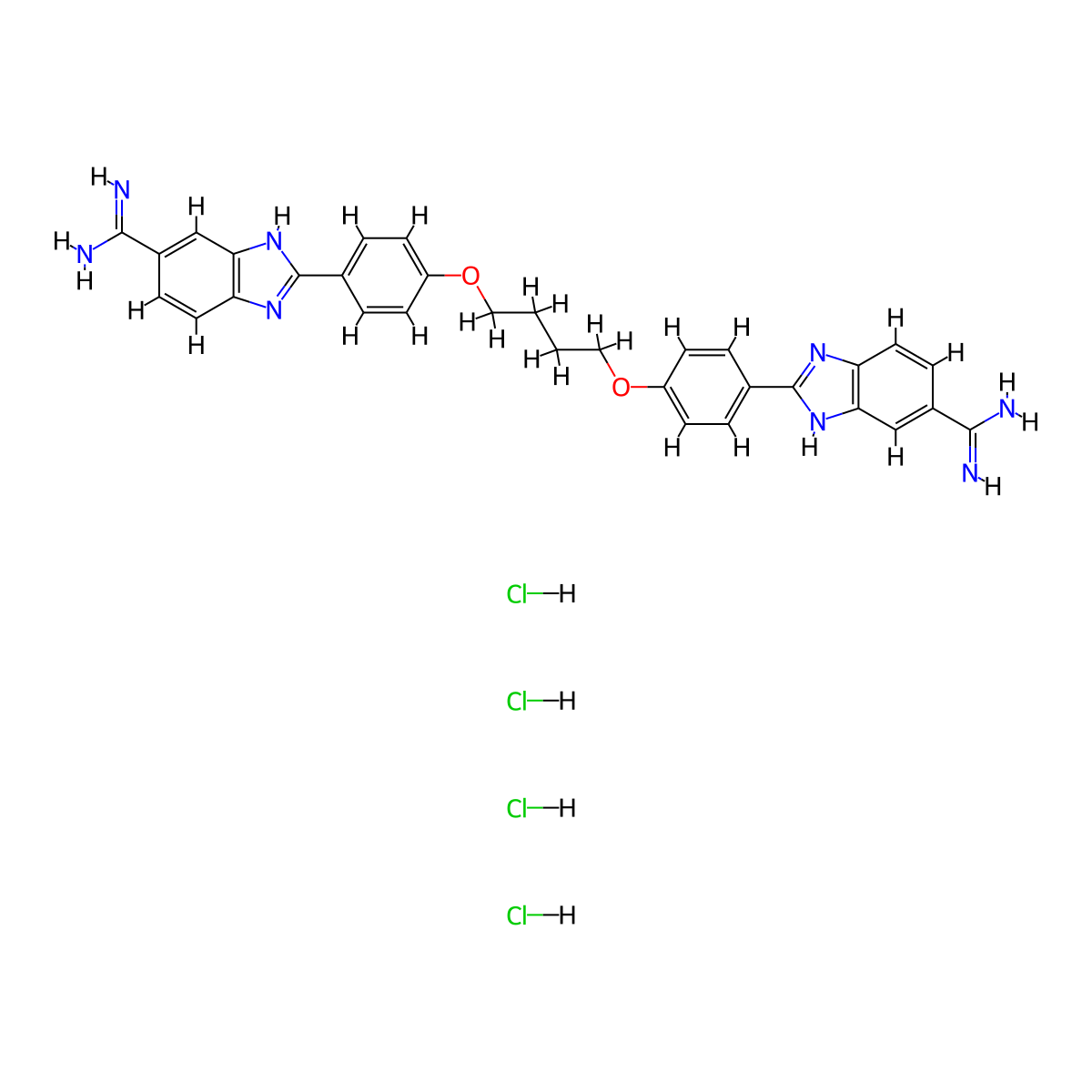 DB2115 Tertahydrochloride molecular structure, CAS 1366126-19-3