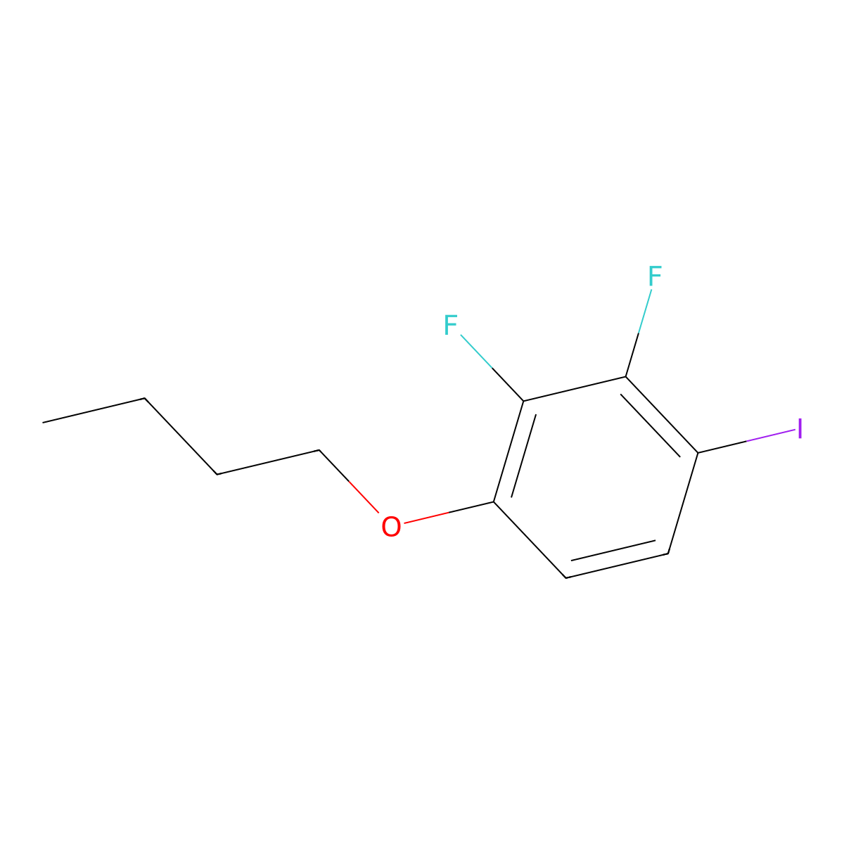 1-Butoxy-2,3-difluoro-4-iodobenzene molecular structure, CAS 1366126-91-1
