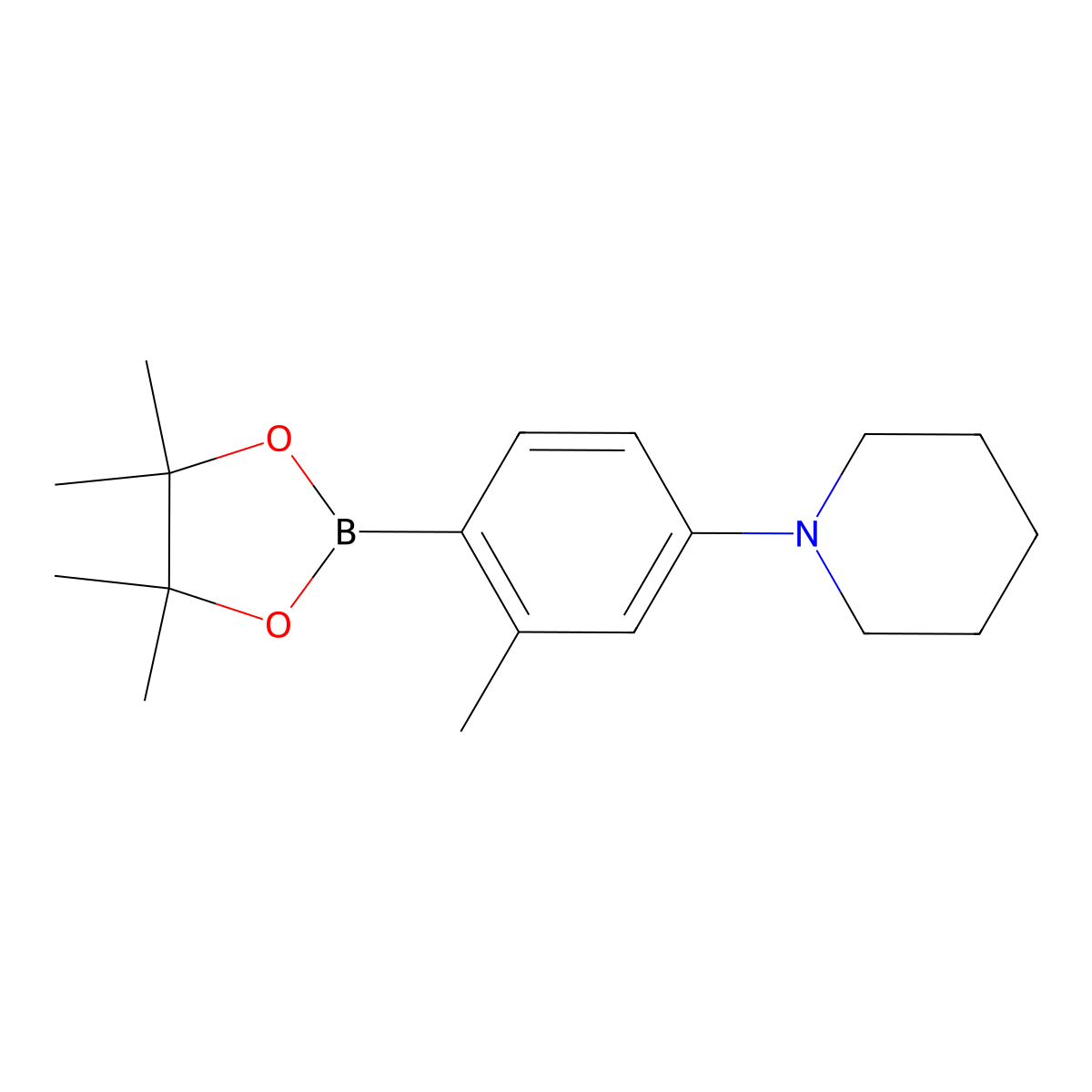 1-[3-Methyl-4-(4,4,5,5-tetramethyl-1,3,2-dioxaborolan-2-yl)phenyl]piperidine molecular structure, CAS 1366131-50-1