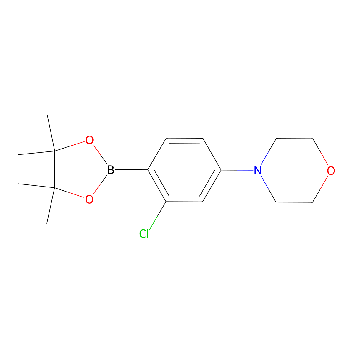 2-Chloro-4-(morpholino)phenylboronic acid pinacol ester molecular structure, CAS 1366131-56-7