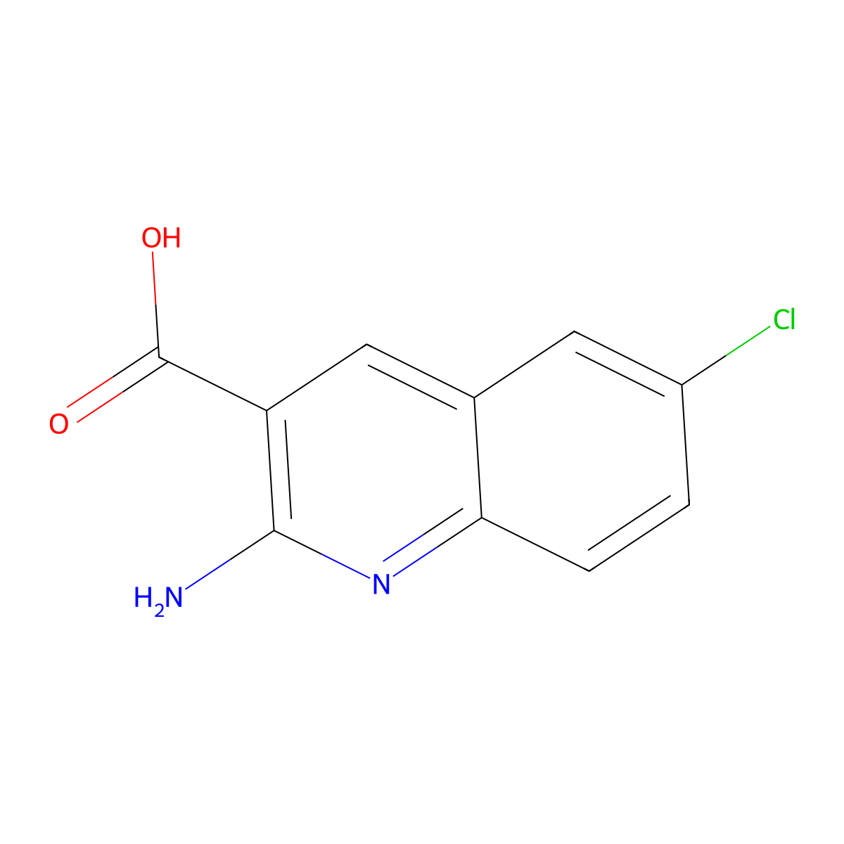 2-Amino-6-chloroquinoline-3-carboxylic acid molecular structure, CAS 1366132-27-5