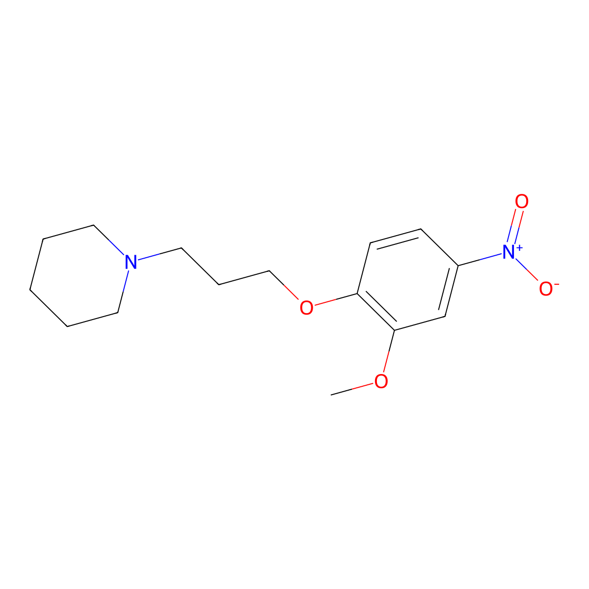1-[3-(2-Methoxy-4-nitrophenoxy)propyl]piperidine molecular structure, CAS 136616-34-7