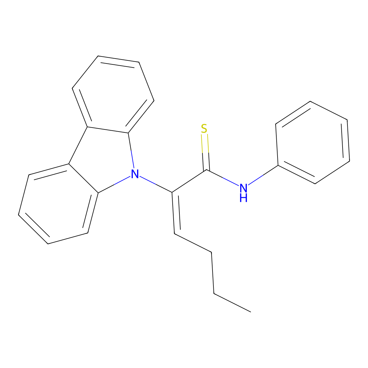 2-(9H-Carbazol-9-yl)-N-phenylhex-2-enethioamide molecular structure, CAS 136617-33-9