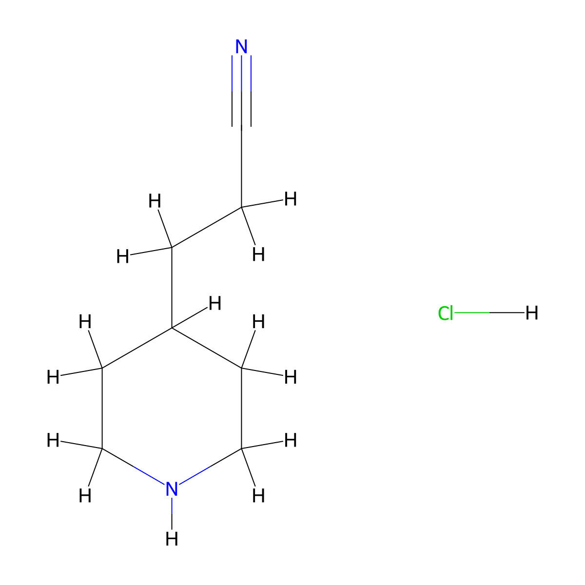 3-(Piperidin-4-yl)propanenitrile hydrochloride molecular structure, CAS 1366180-13-3