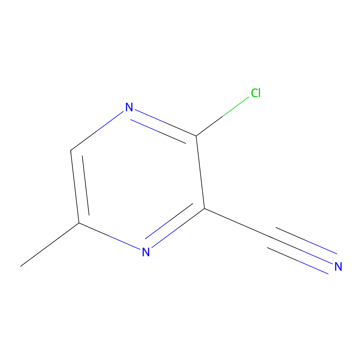 3-Chloro-6-methylpyrazine-2-carbonitrile molecular structure, CAS 1366181-81-8