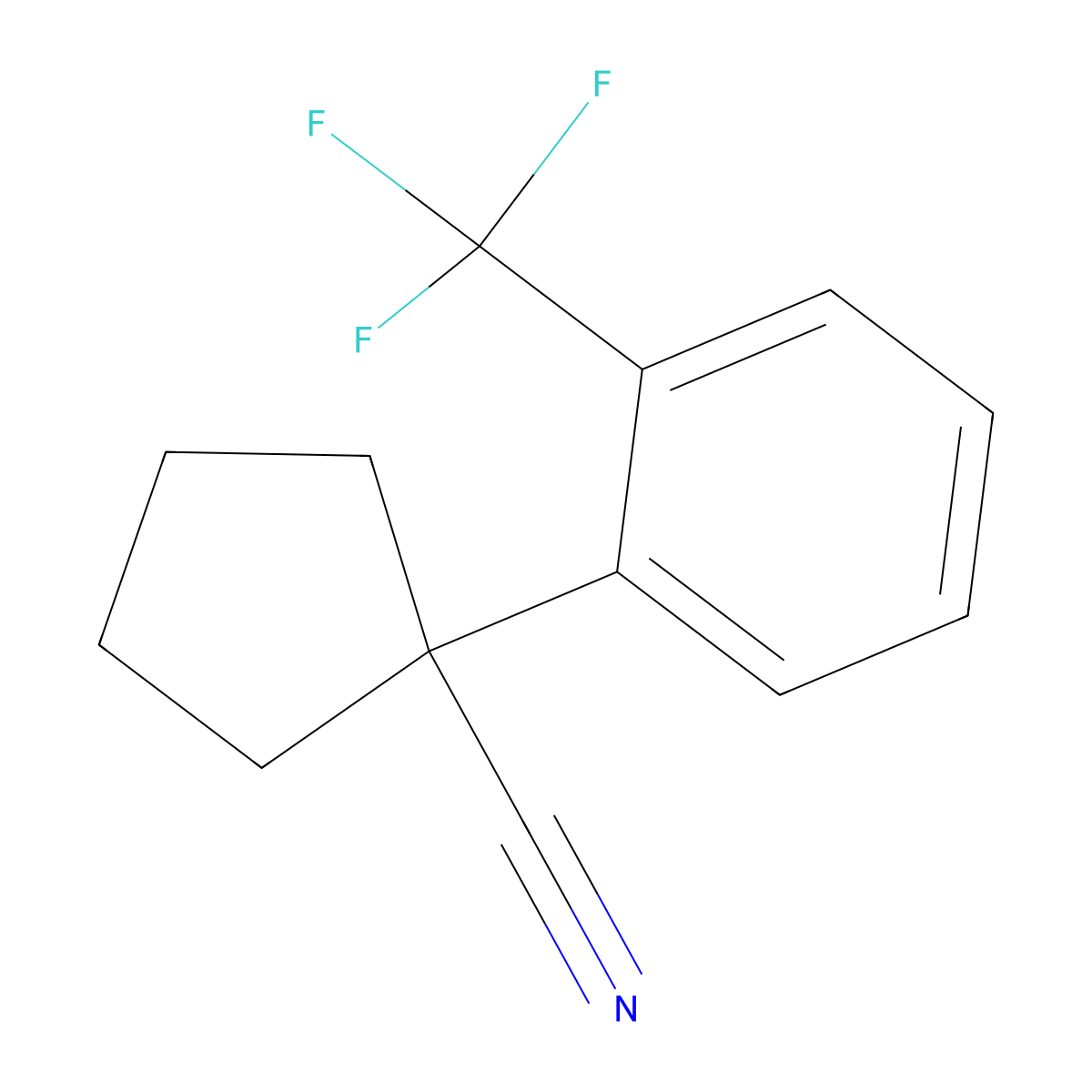 1-[2-(Trifluoromethyl)phenyl]cyclopentanecarbonitrile molecular structure, CAS 136619-38-0