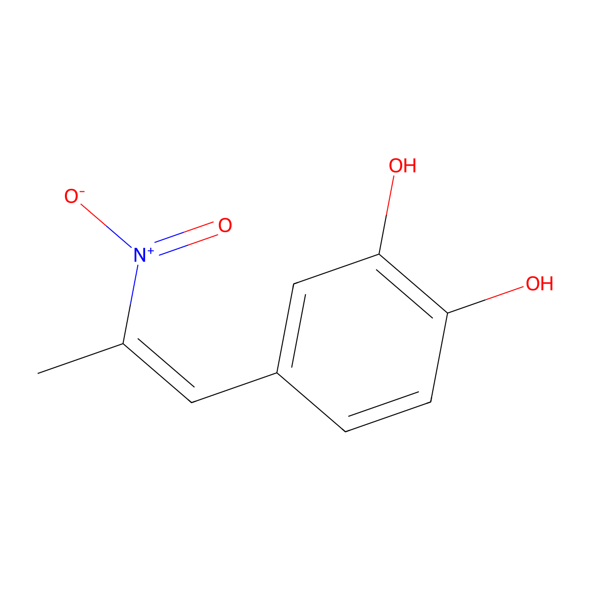 4-(2-Nitroprop-1-enyl)benzene-1,2-diol molecular structure, CAS 13662-96-9