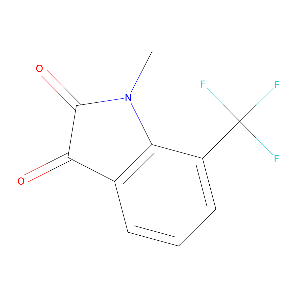 1-methyl-7-(trifluoromethyl)-1H-indole-2,3-dione molecular structure, CAS 136622-67-8