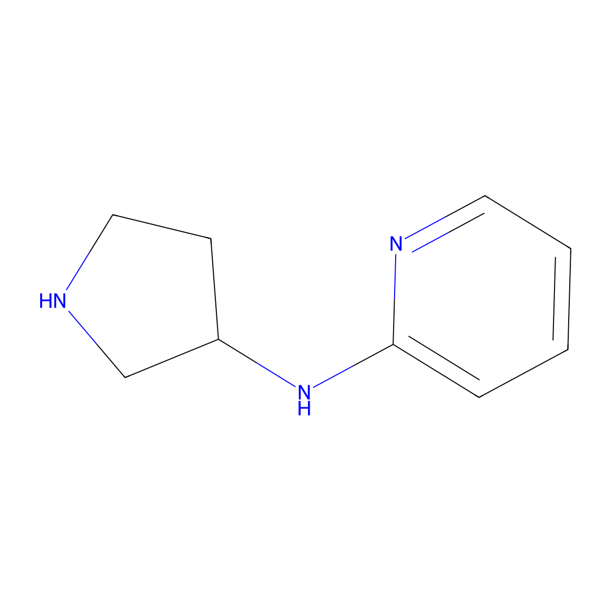 (R)-N-(pyrrolidin-3-yl)pyridin-2-amine molecular structure, CAS 1366230-55-8