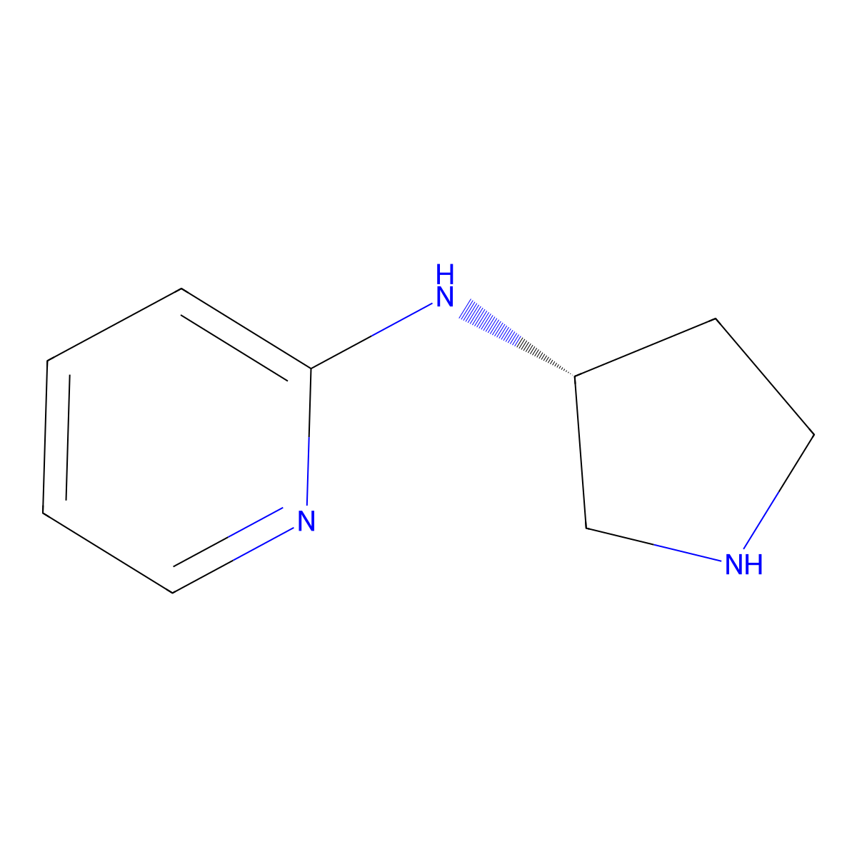 (R)-N-(pyrrolidin-3-yl)pyridin-2-amine molecular structure, CAS 1366230-55-8