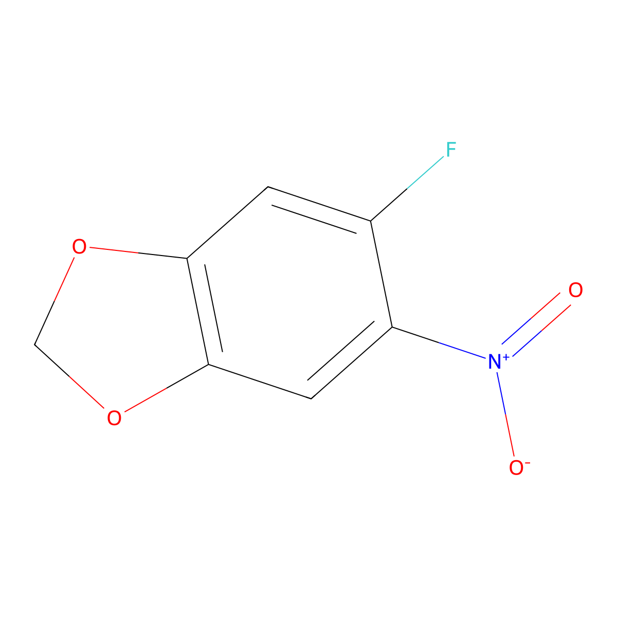 5-Fluoro-6-nitrobenzo[d][1,3]dioxole molecular structure, CAS 1366234-02-7