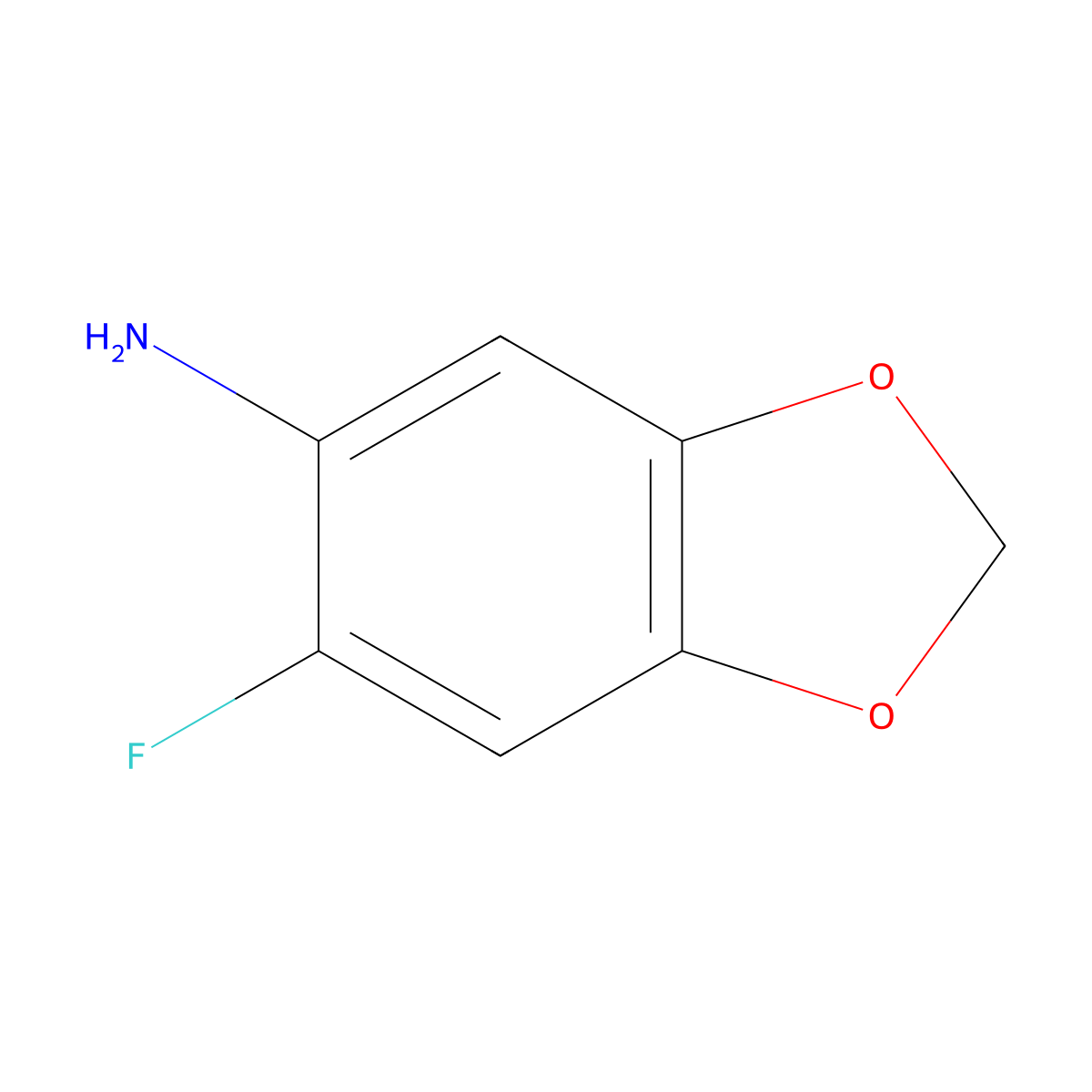 5-Amino-6-fluoro-1,3-benzodioxole molecular structure, CAS 1366234-03-8