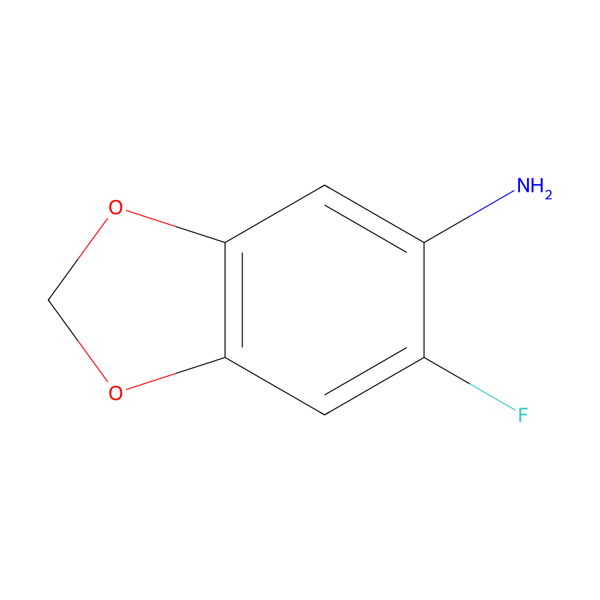 5-Amino-6-fluoro-1,3-benzodioxole molecular structure, CAS 1366234-03-8