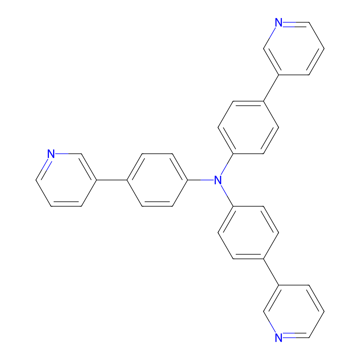 4-(3-Pyridinyl)-N,N-bis[4-(3-pyridinyl)phenyl]benzenamine molecular structure, CAS 1366291-61-3