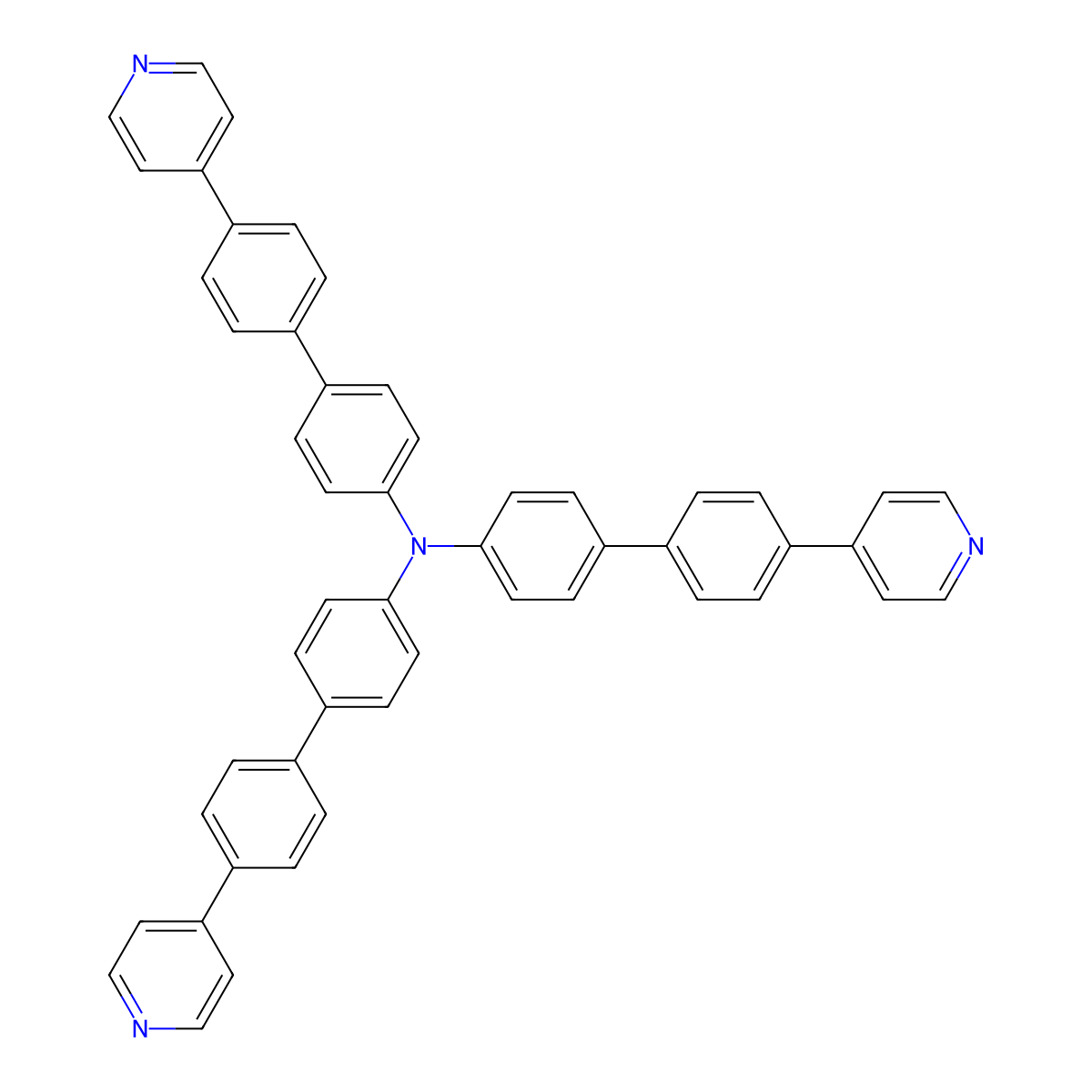 4'-(4-Pyridinyl)-N,N-bis[4'-(4-pyridinyl)[1,1'-biphenyl]-4-YL][1,1'-biphenyl]-4-amine molecular structure, CAS 1366292-41-2